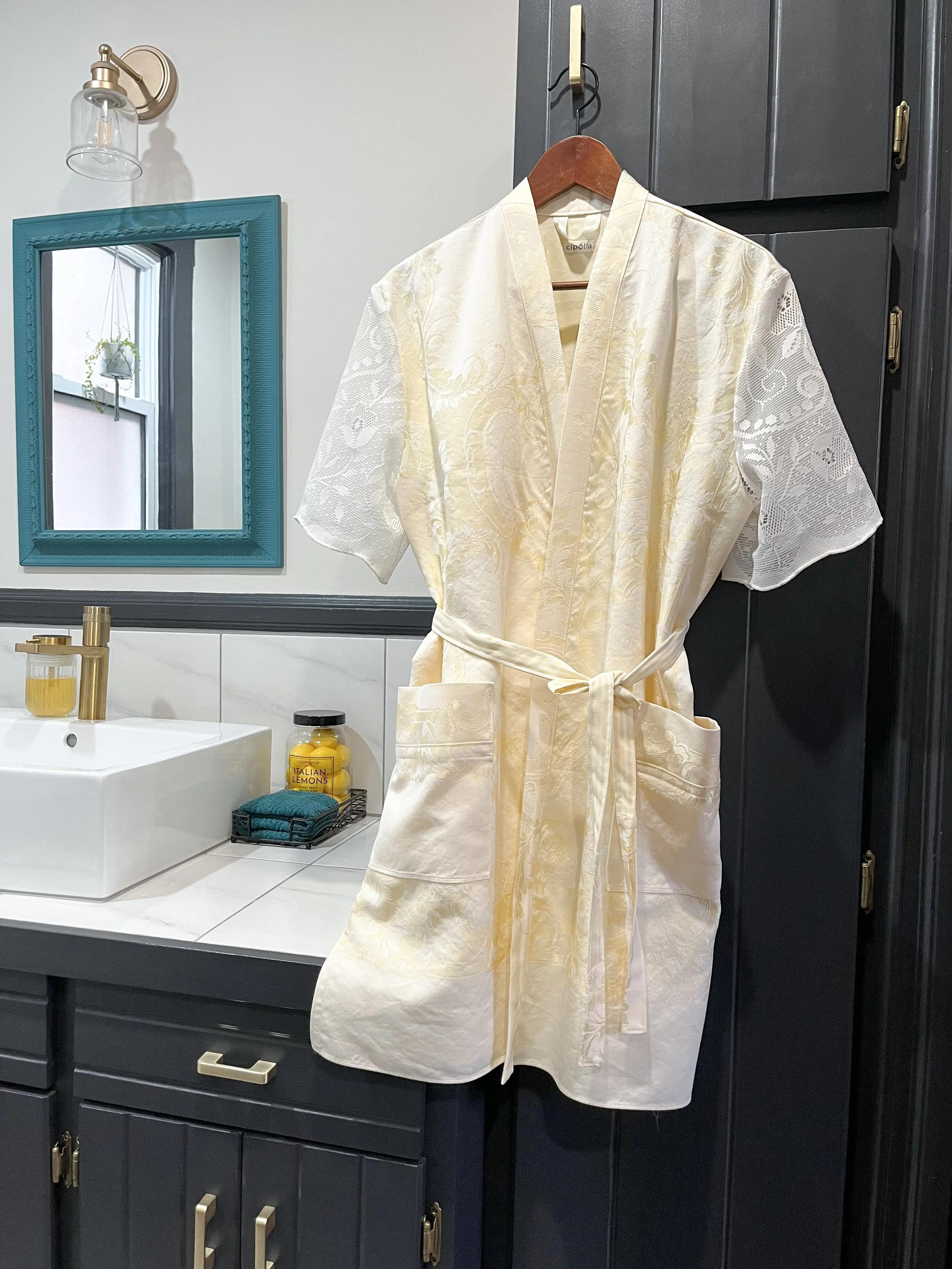 Vintage Jacquard & Lace Robe - Open Size XS-MD