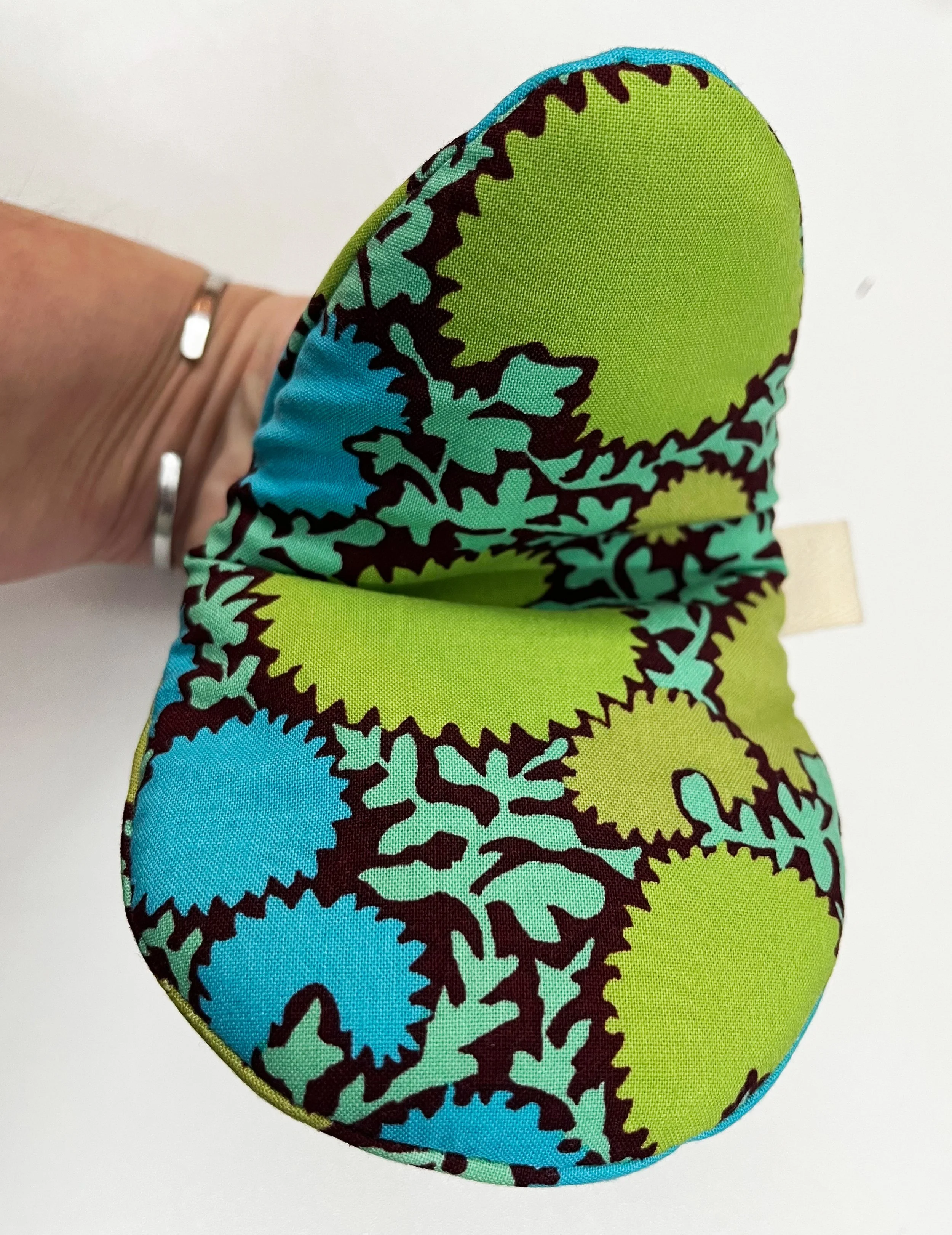 Mini Mitt & Cloth Set - Four Pieces - Retro Teal Floral