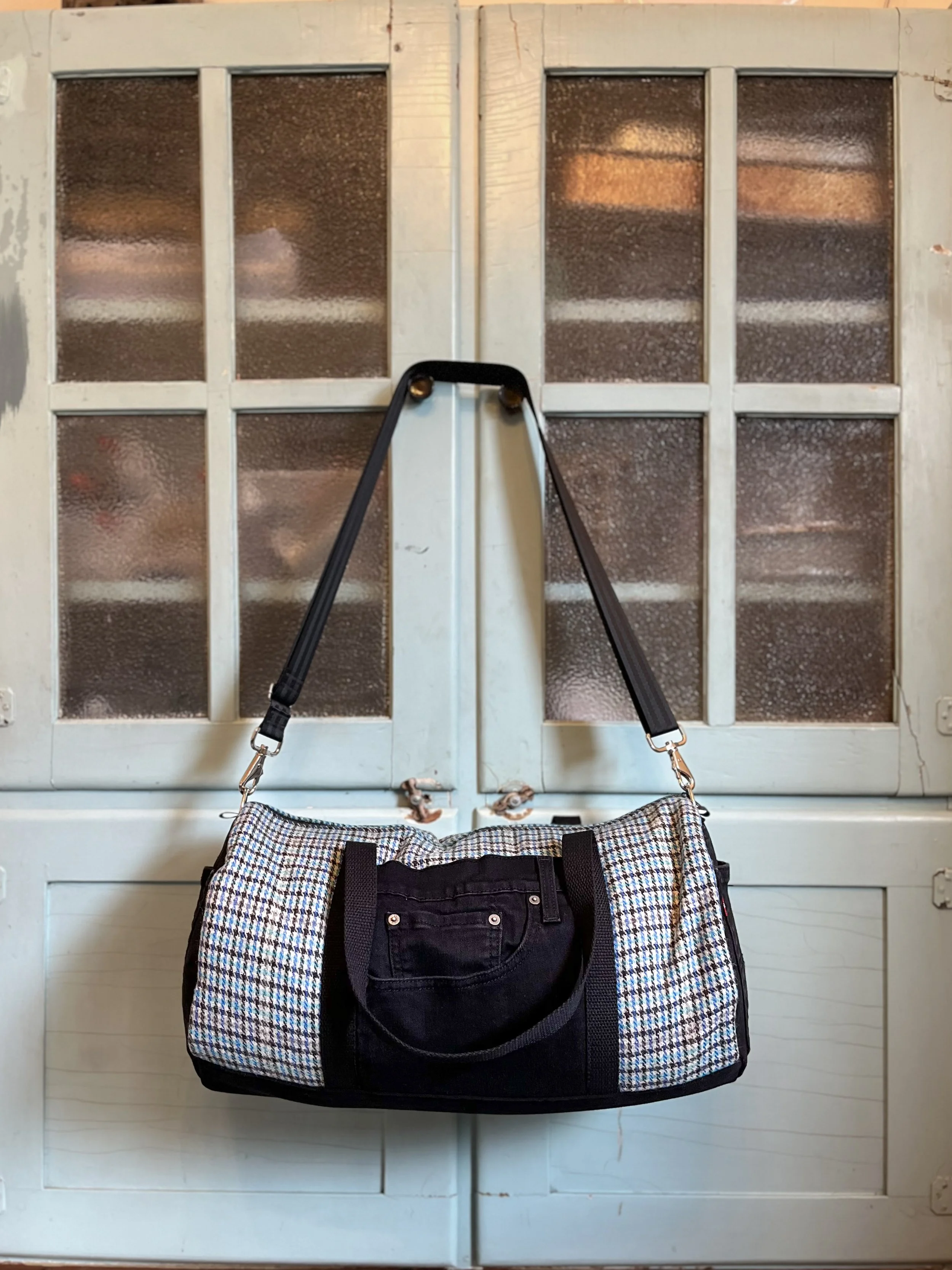 Large Duffle - Vintage Wool & Black Denim