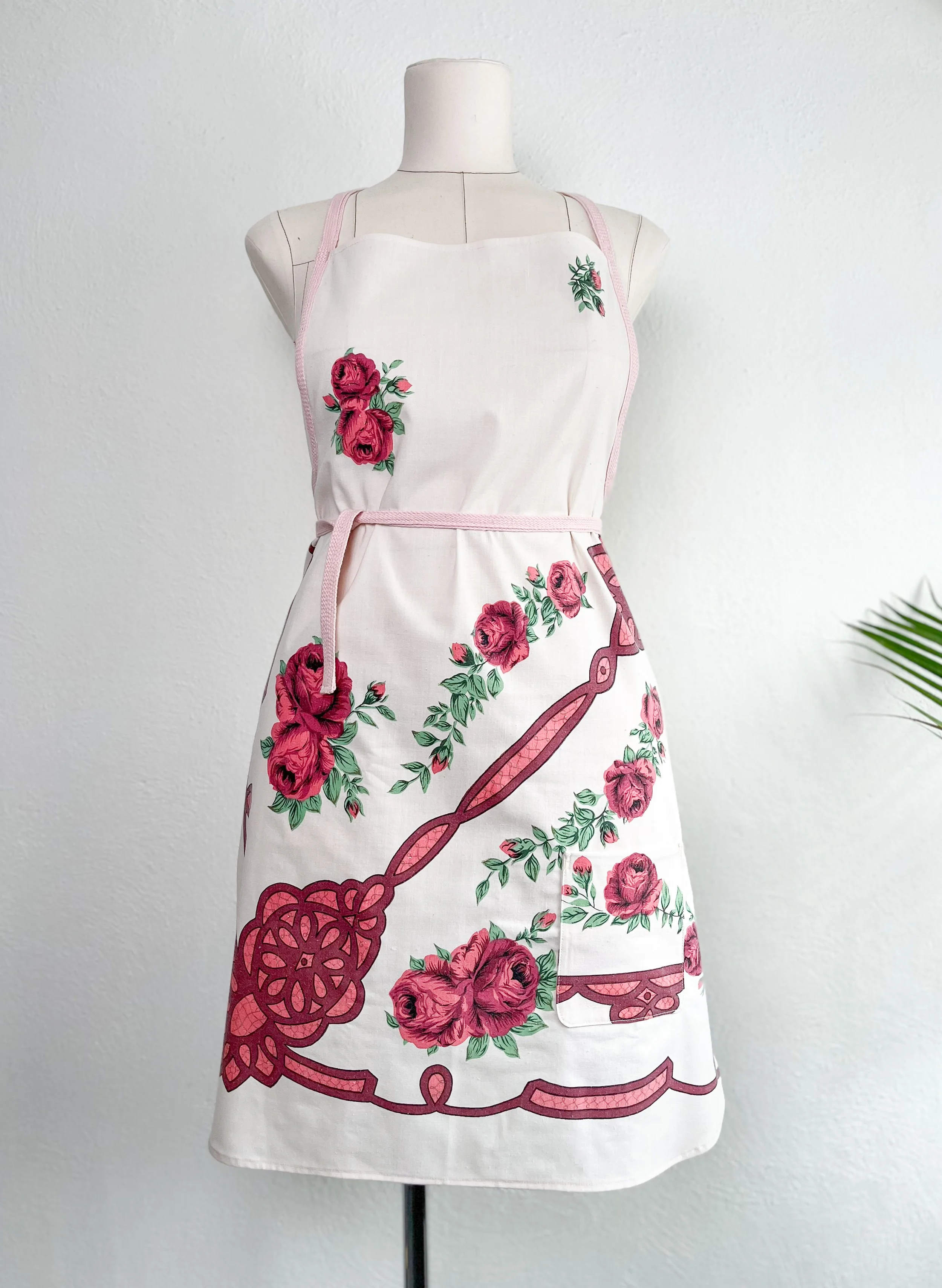 Cotton Apron - Vintage Rose
