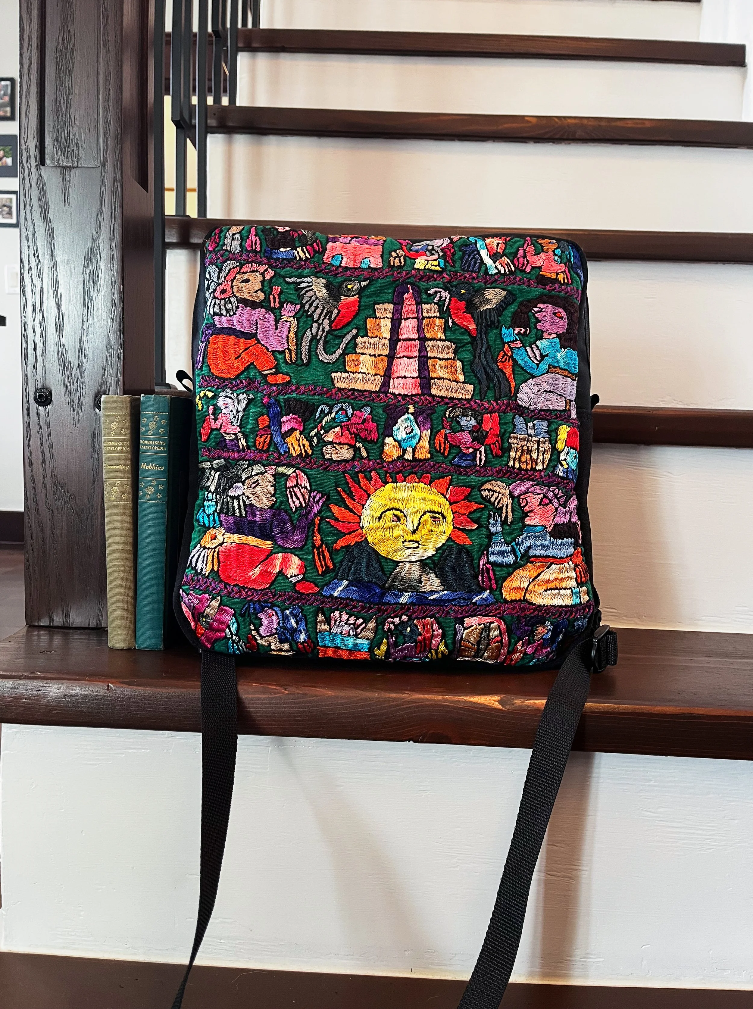 Slim Backpack - Upcycled Embroidery & Wool Remnants