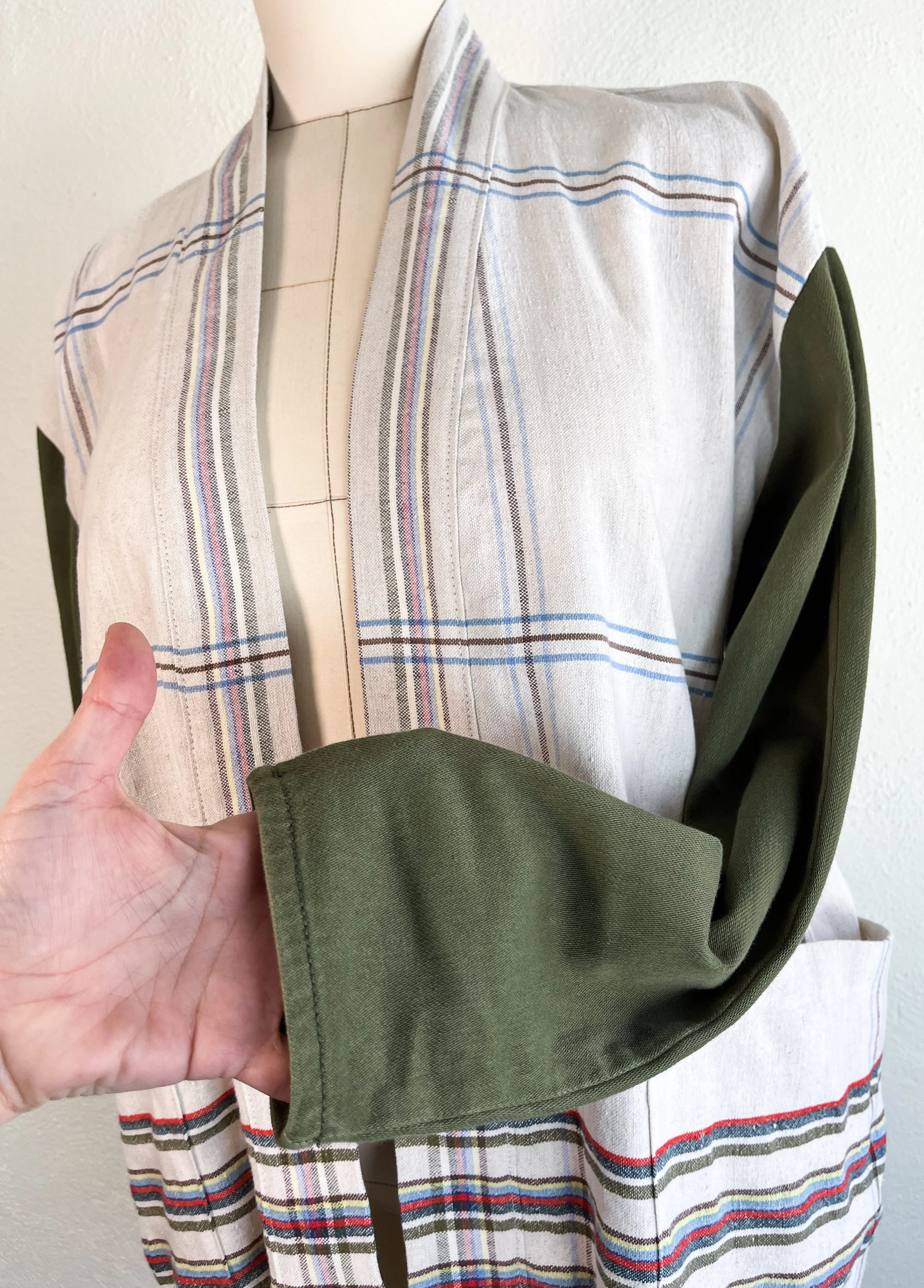 CipollaJacket_LinenPlaidKimono_Sleeve.jpg