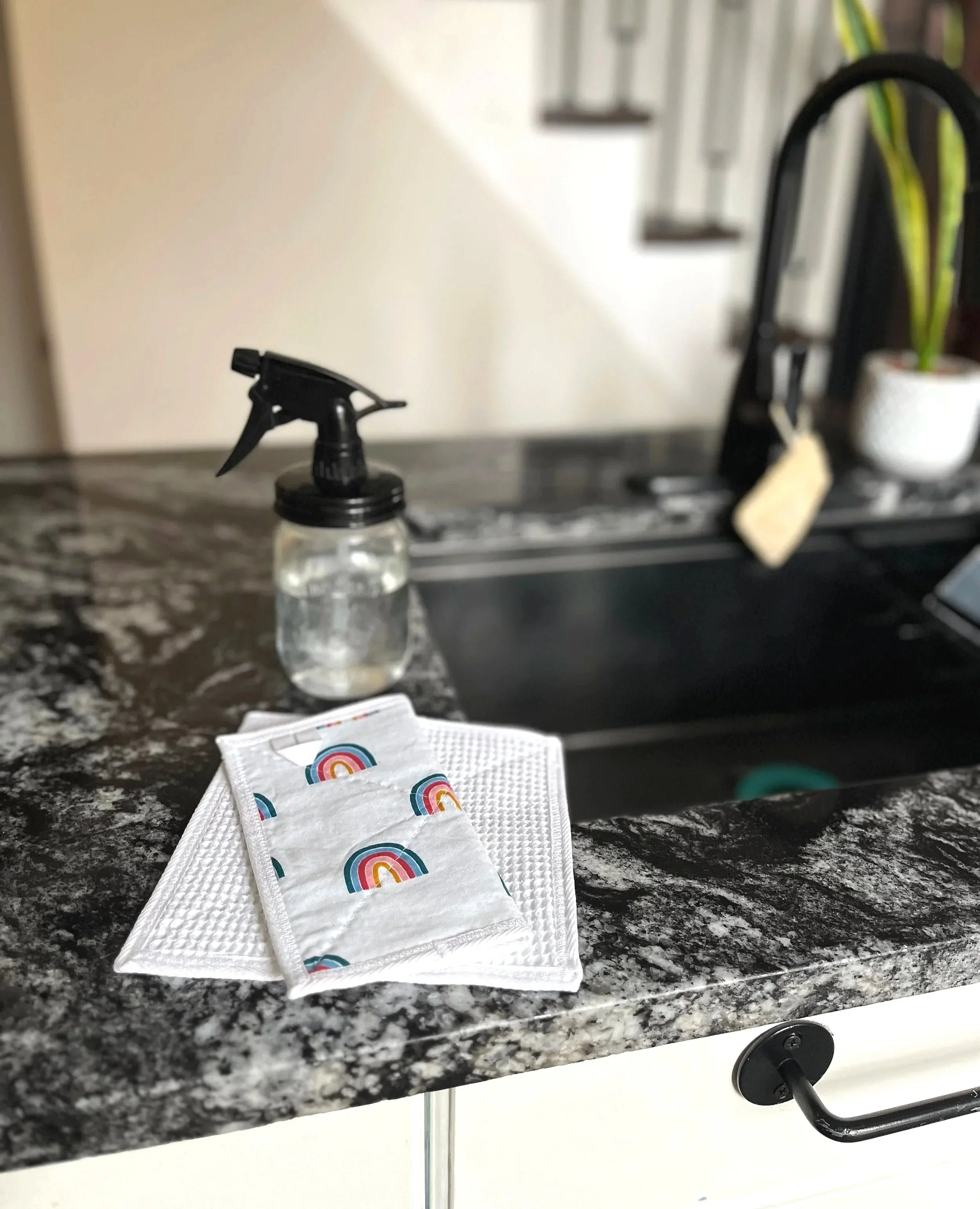 Dual Layer Cotton Cloths - Rainbow & Waffle - 2 Pack