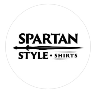 Spartan Style Shirts logo with text and a spear illustration.