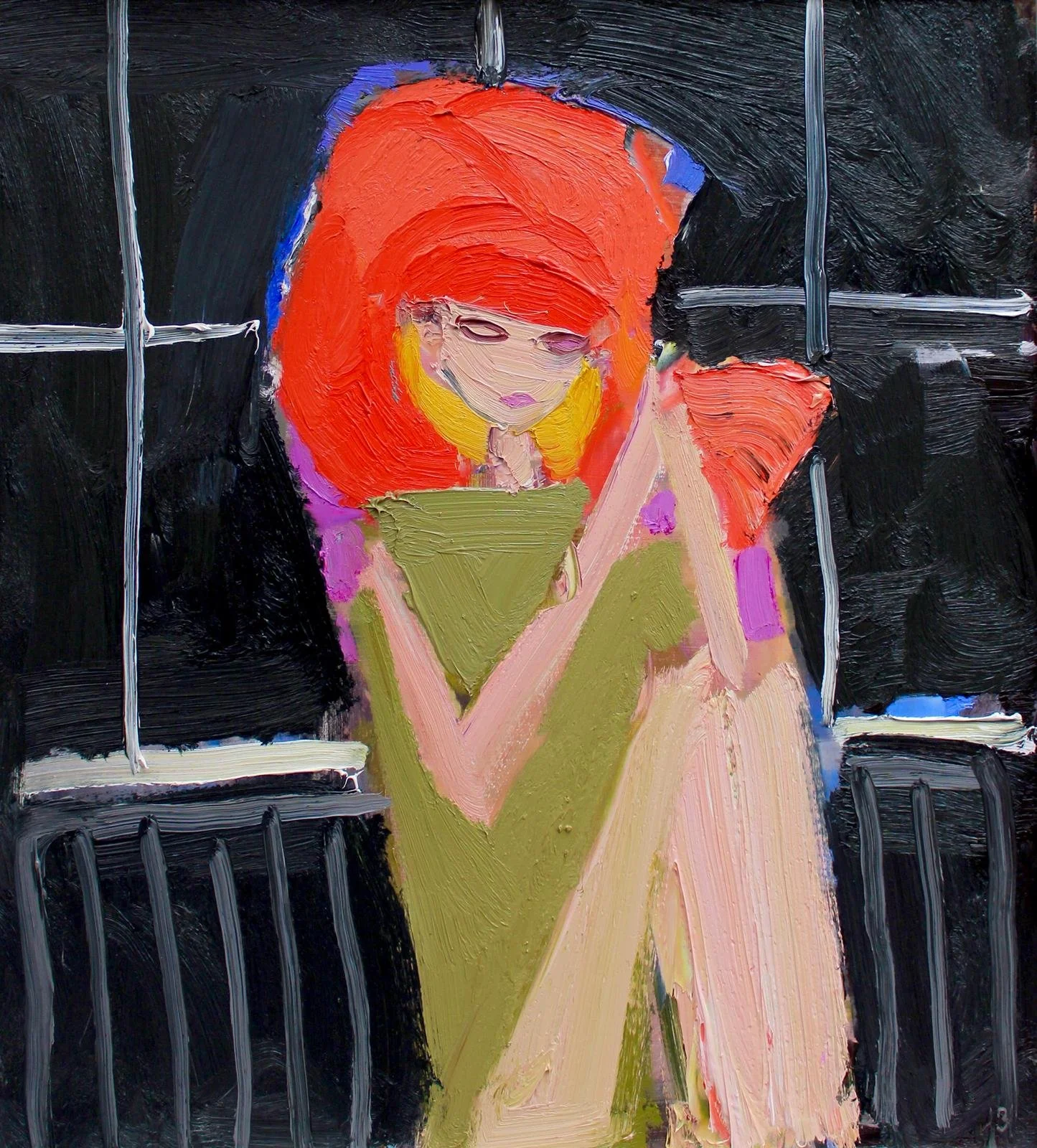 Girl in a turban. 20 x 18 inches. Oil on board