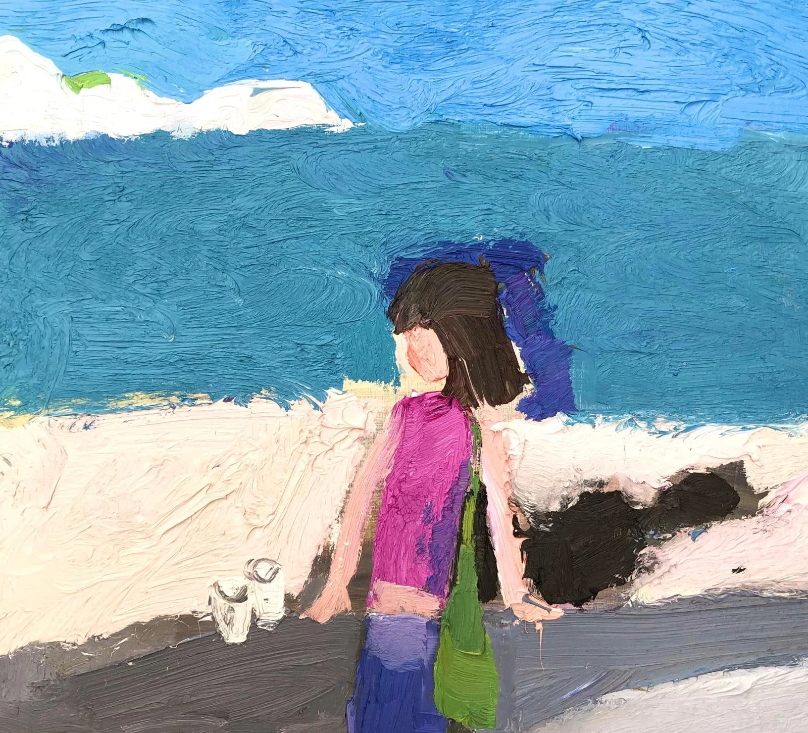 At Bowleaze Cove. 18 x 20 inches. Oil on board