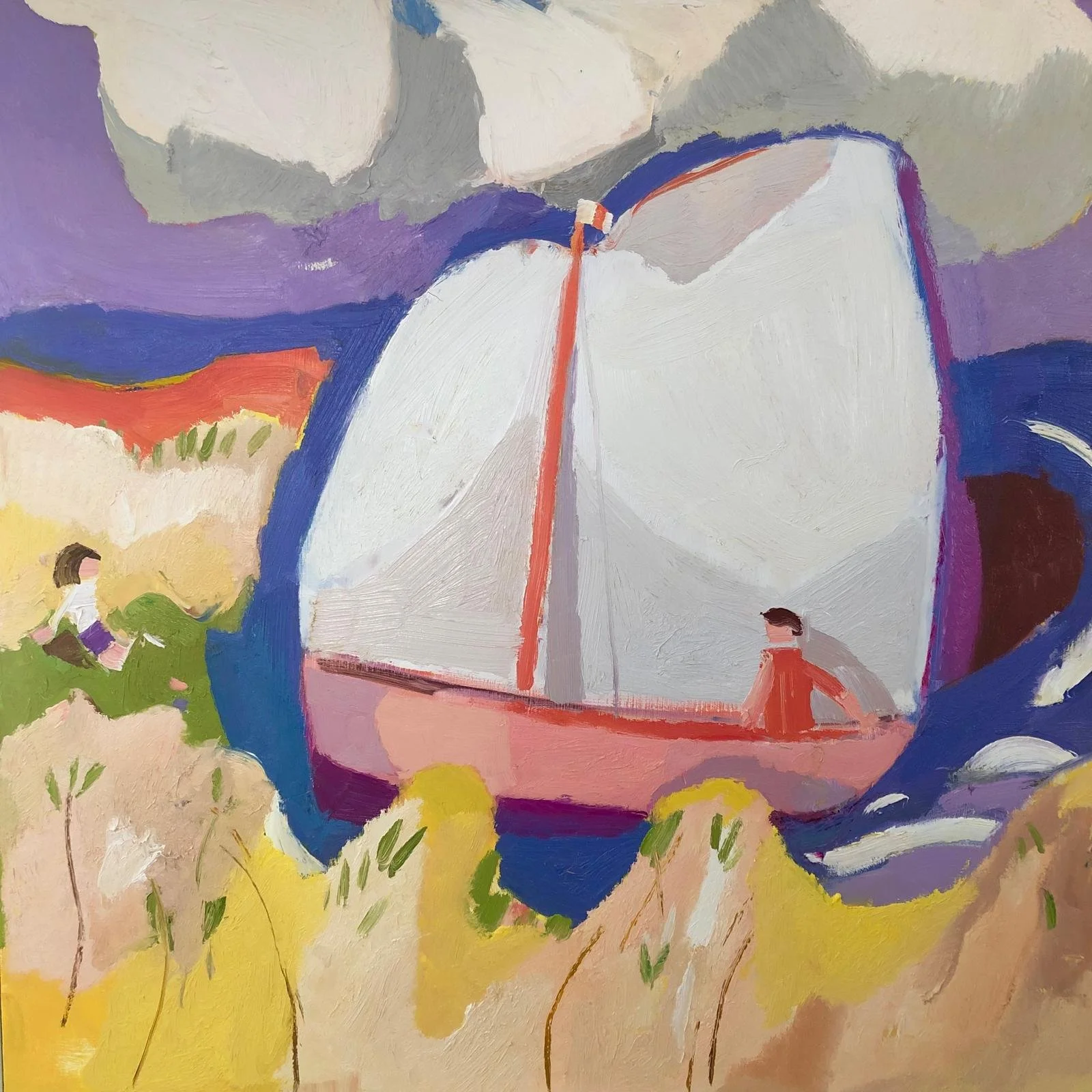 The Helmsman. 43 x 45 inches. Oil on board