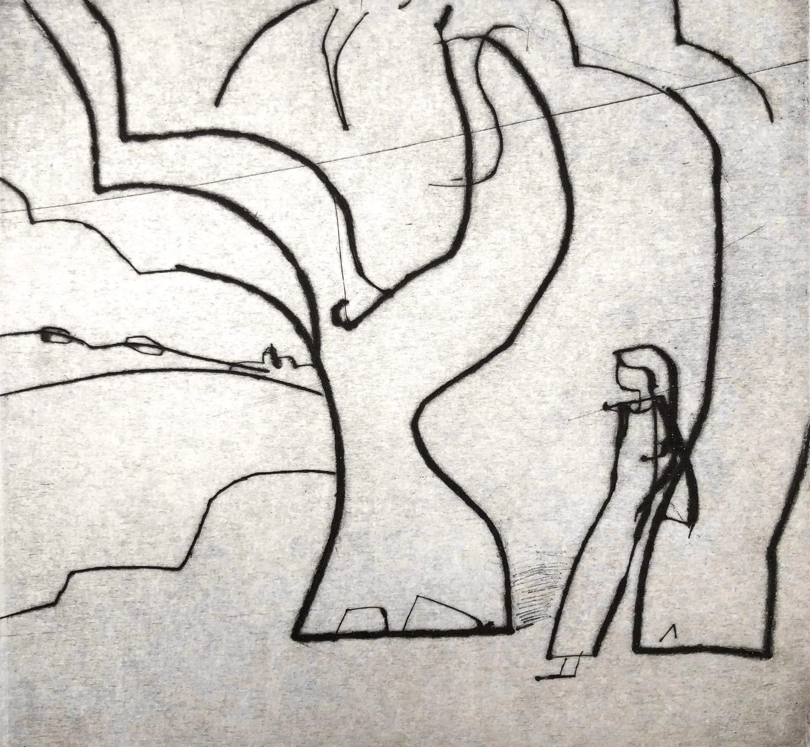 The Copse. Drypoint etching. Edition of 12