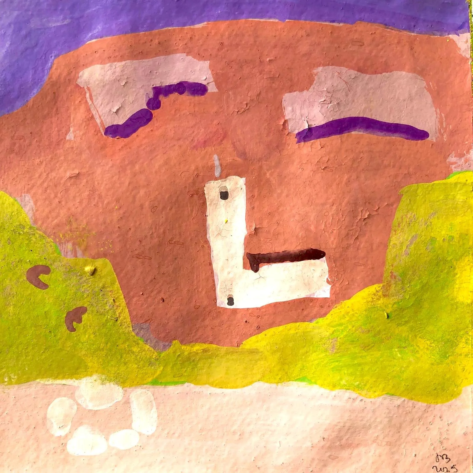 Valley's End. Gouache on Khadi paper. 25 x 25 cm