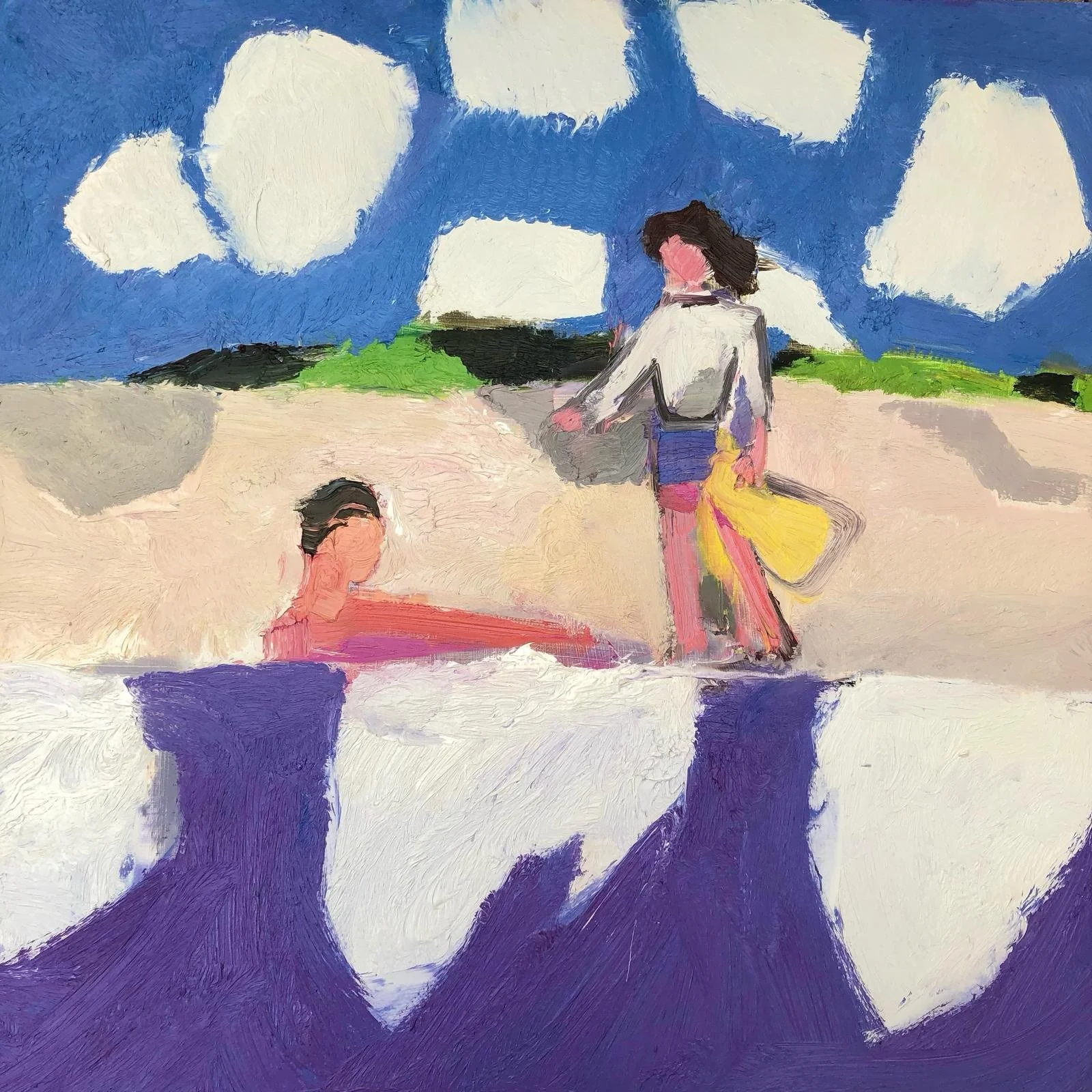 The Swimmer. 34 x 36 inches. Oil on board