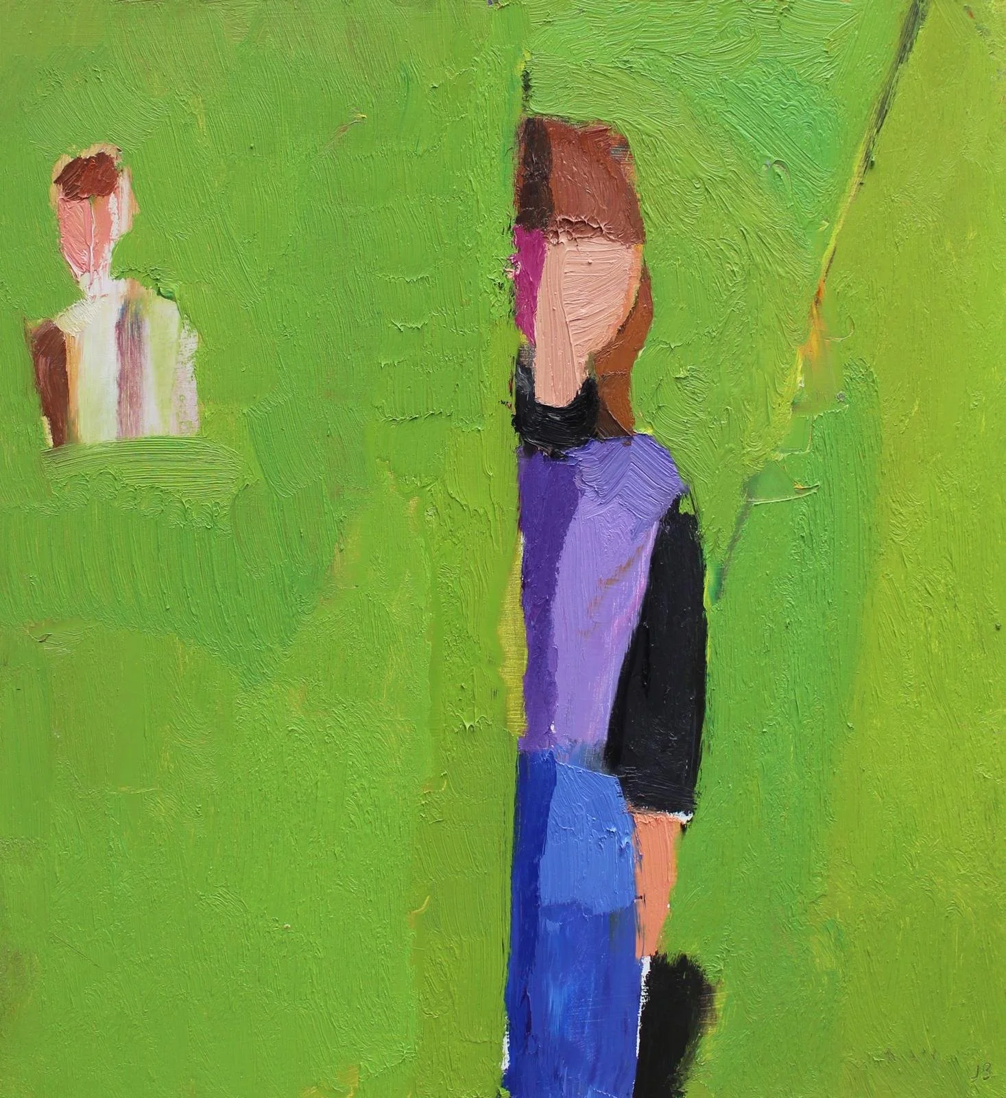 Parted figure. 20 x 18 inches. Oil on board