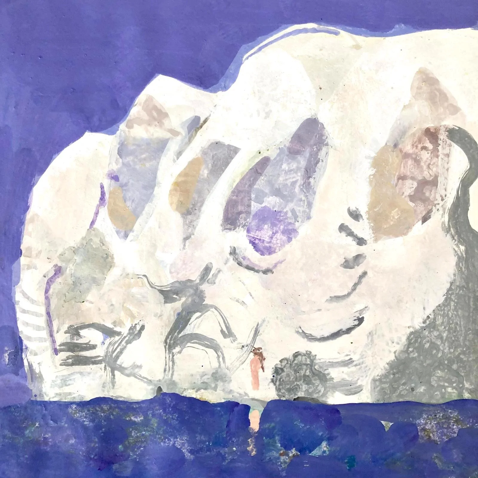 Headland Figure. Gouache on Khadi paper. 25 x 25 cm