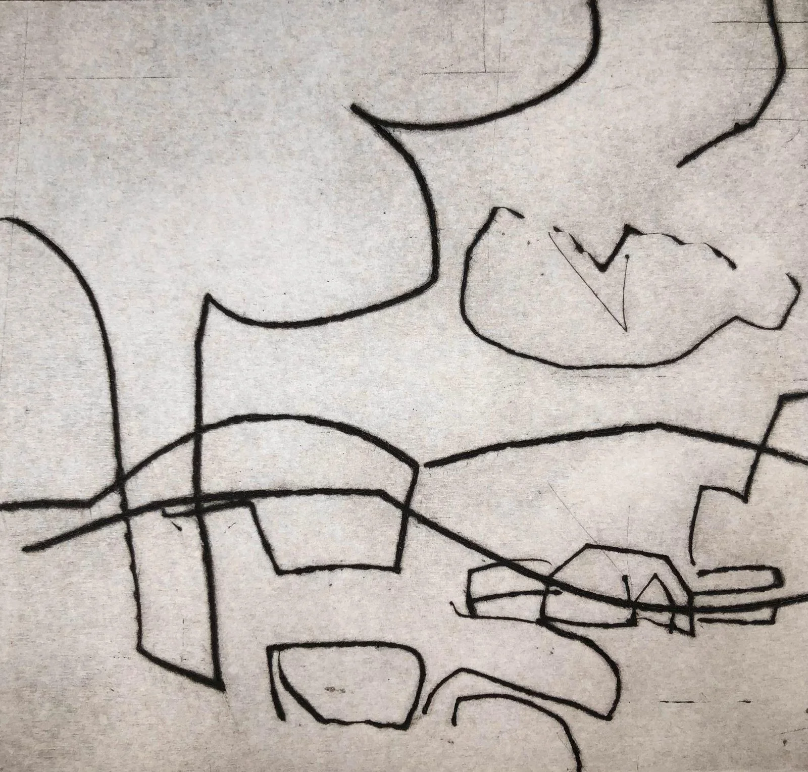 Woodlands edge. Drypoint etching. Edition of 12