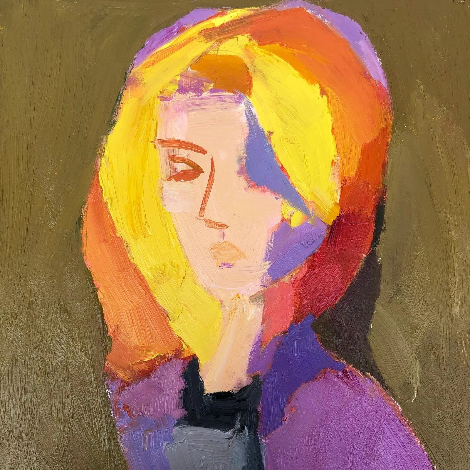 Tess. 16 x 15 inches. Oil on board