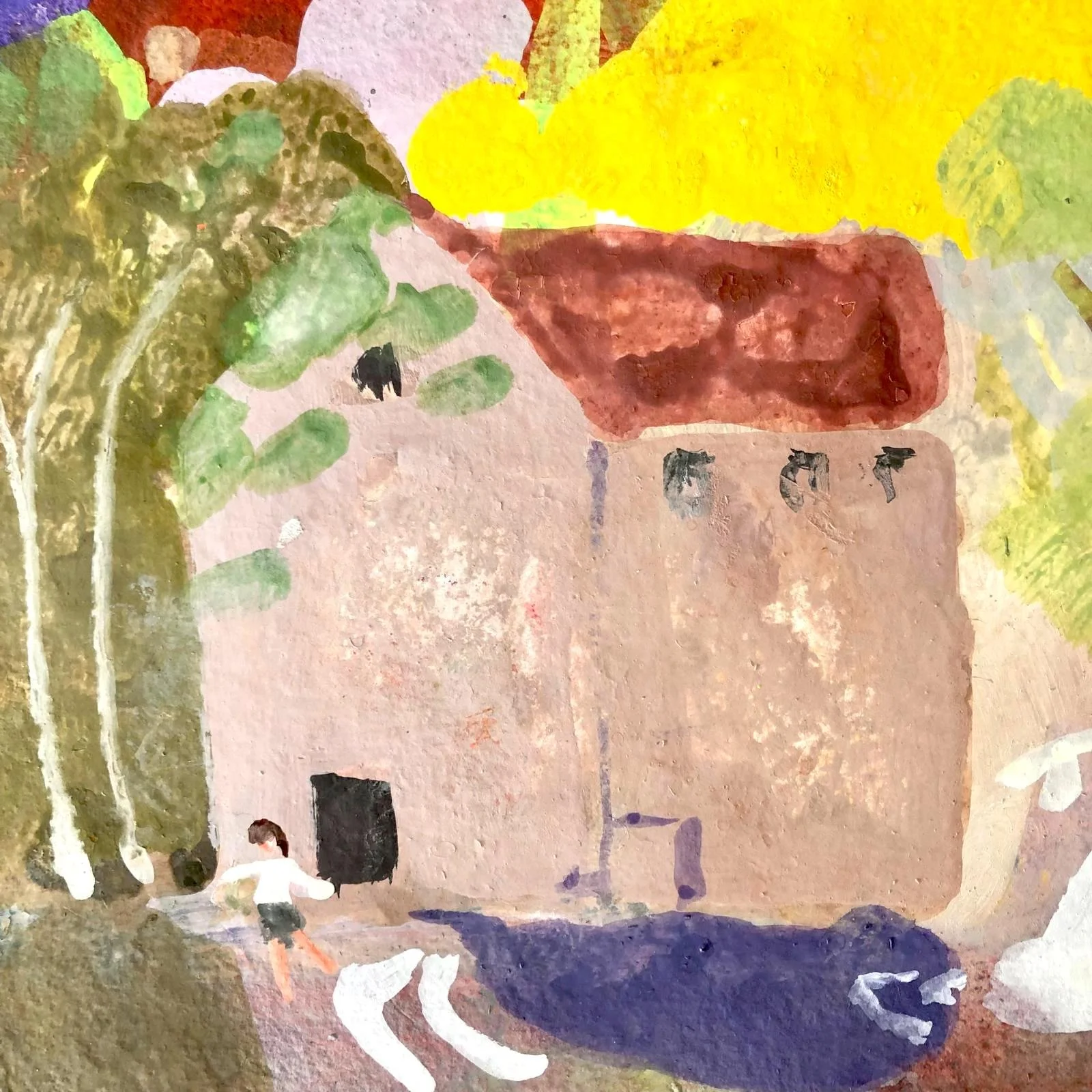 The Weir. Gouache on Khadi paper. 25 x 25 cm