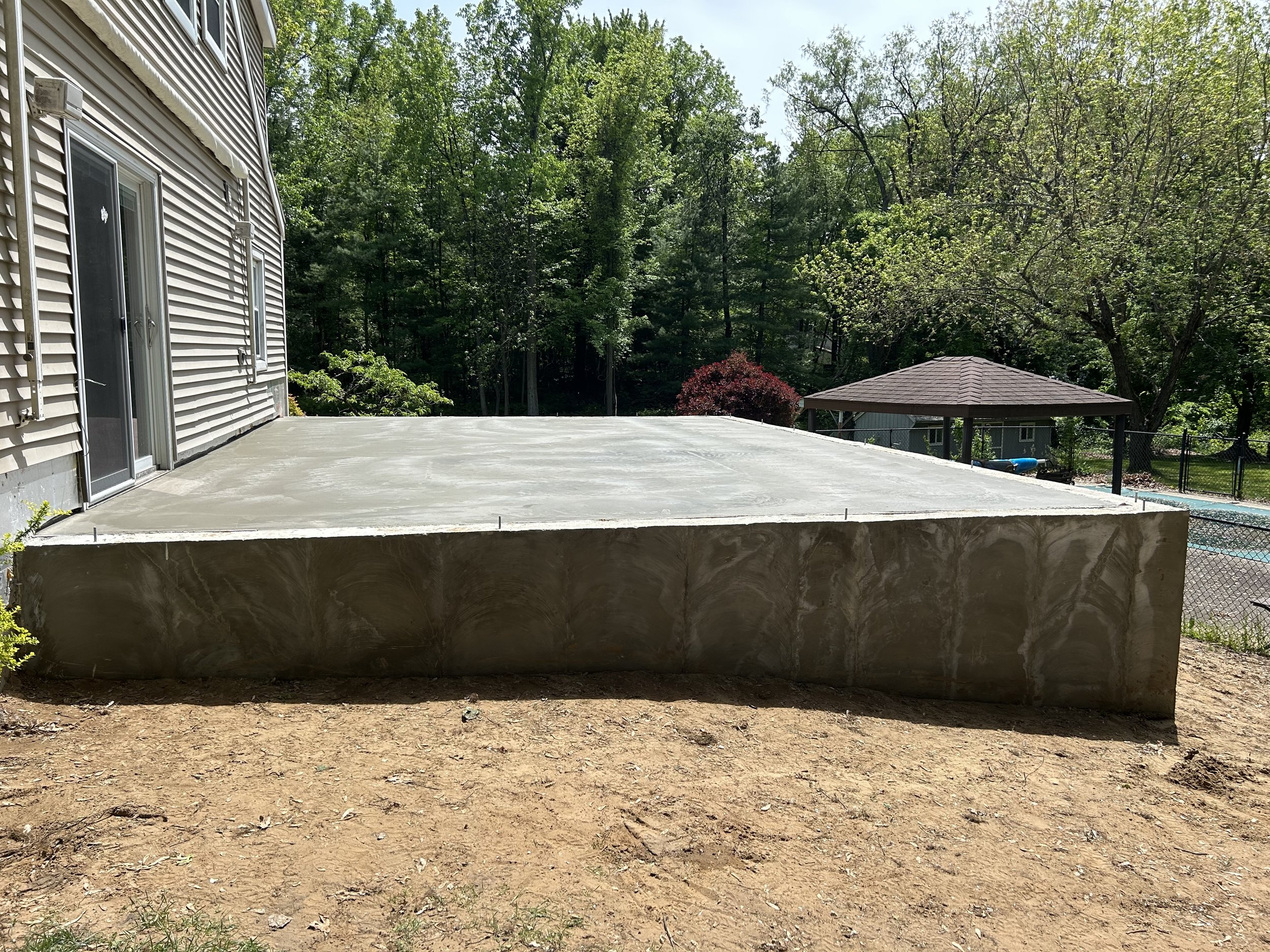 Newly poured concrete slab 