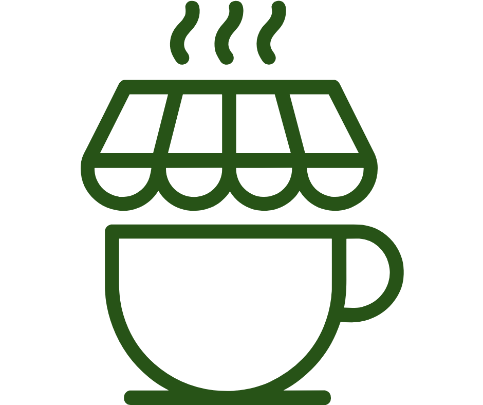 Village Antiques and Cafe in Lovingston Virginia serves coffee to order, lunch sandwiches, chips and breakfast pastries. All surrounded by vintage antiques and patio seating outdoors.