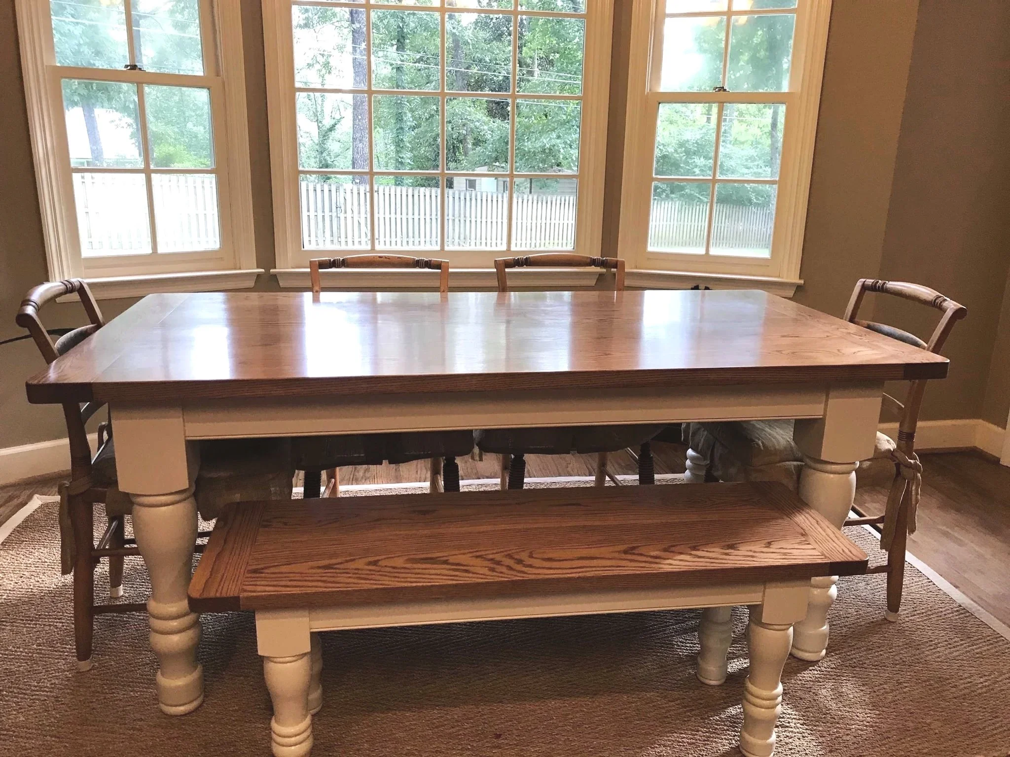White Oak Farmhouse Dining Table