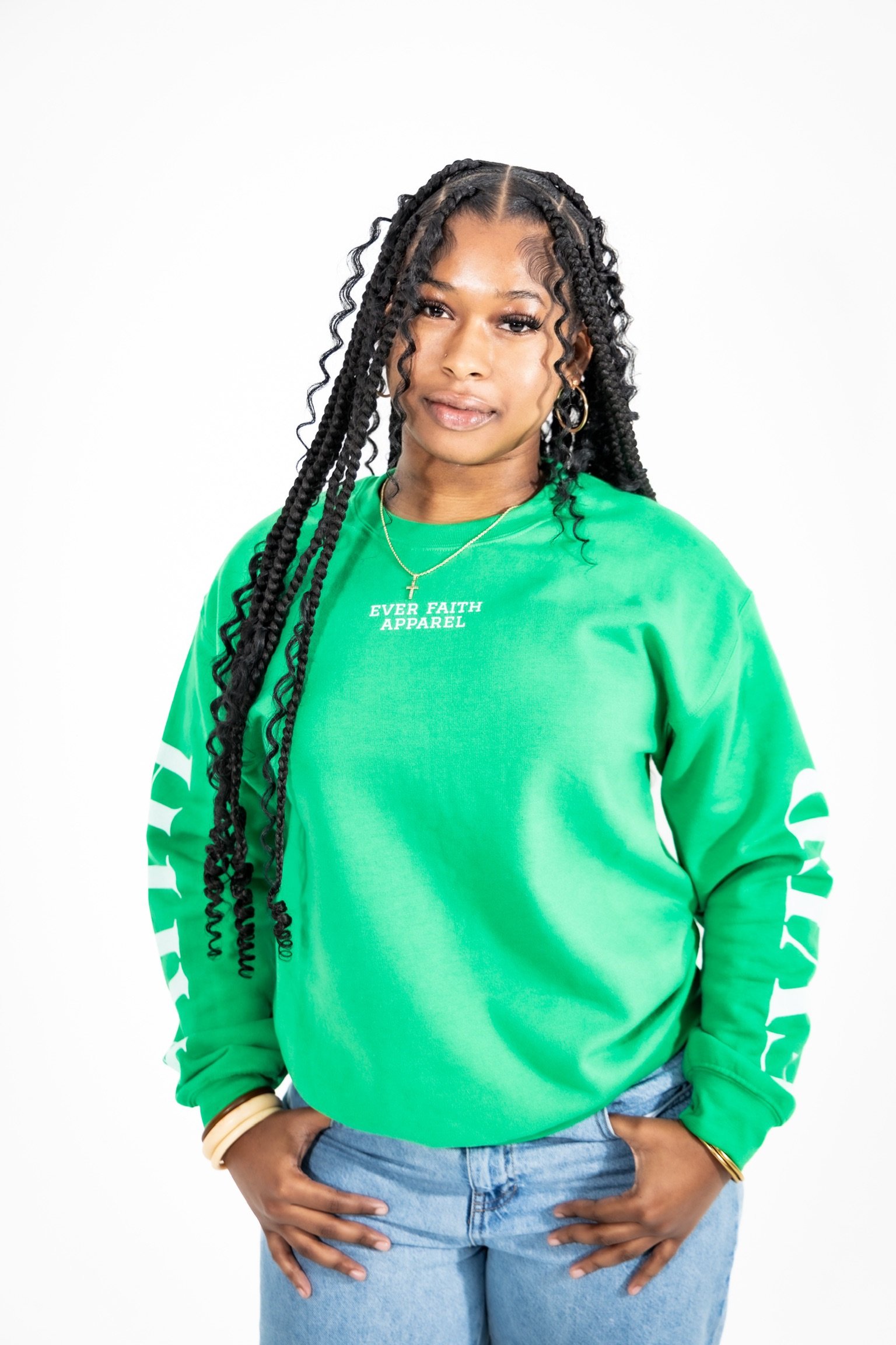 EverFaith  Crewneck — Jeremiah 17:7–8 | Evergreen Collection Sleeves