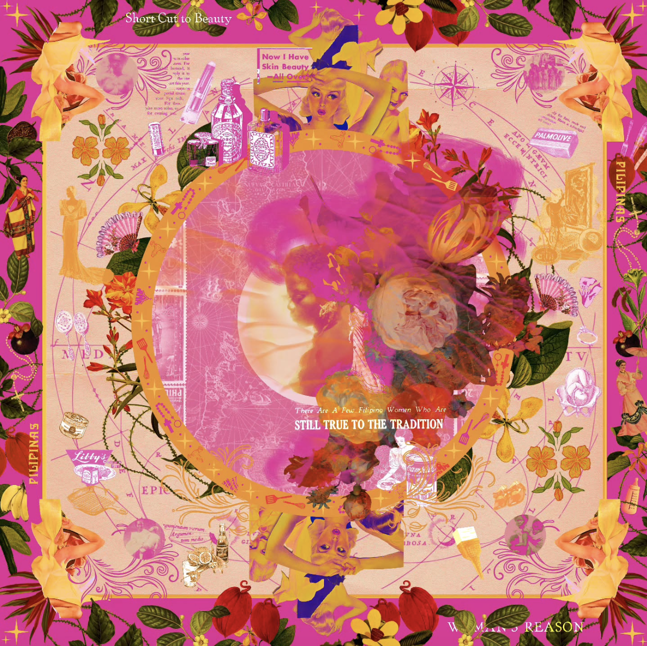 "Map Of The Filipina Feminine"
Mixed Media, Collage
2025

Fragments of Becoming" (2025), group, UP-MFA 221, UP-Parola Gallery