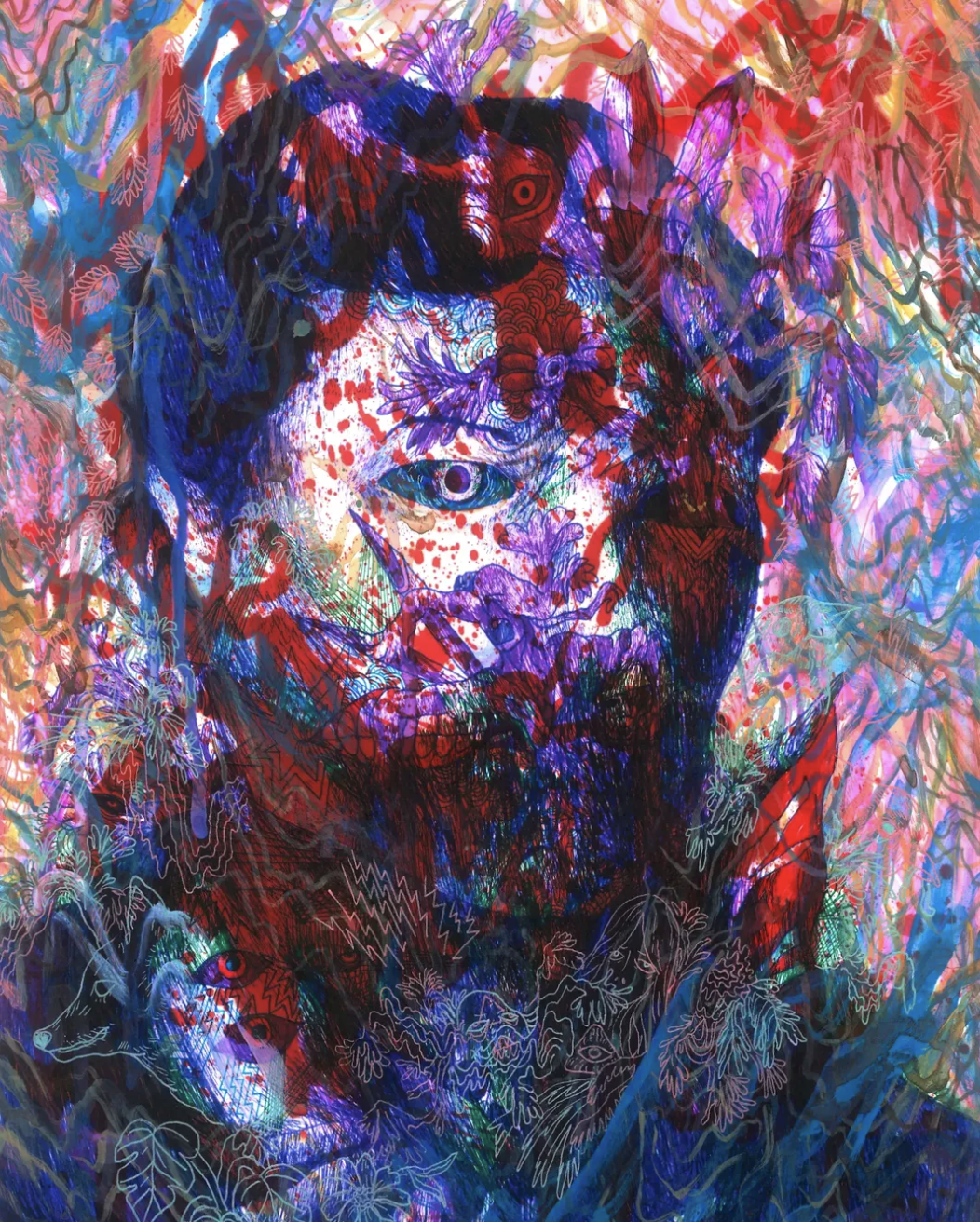 "Mamatay,
Mamatay
At
Mabuhay sa tula"
Pen & Ink & Acrylic on Paper
9x12 inches
2024