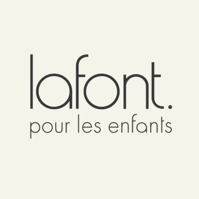 Logo avec le texte "lafont. pour les enfants".