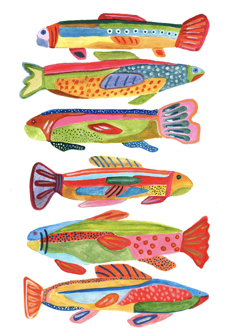 Rainbow Fish Print