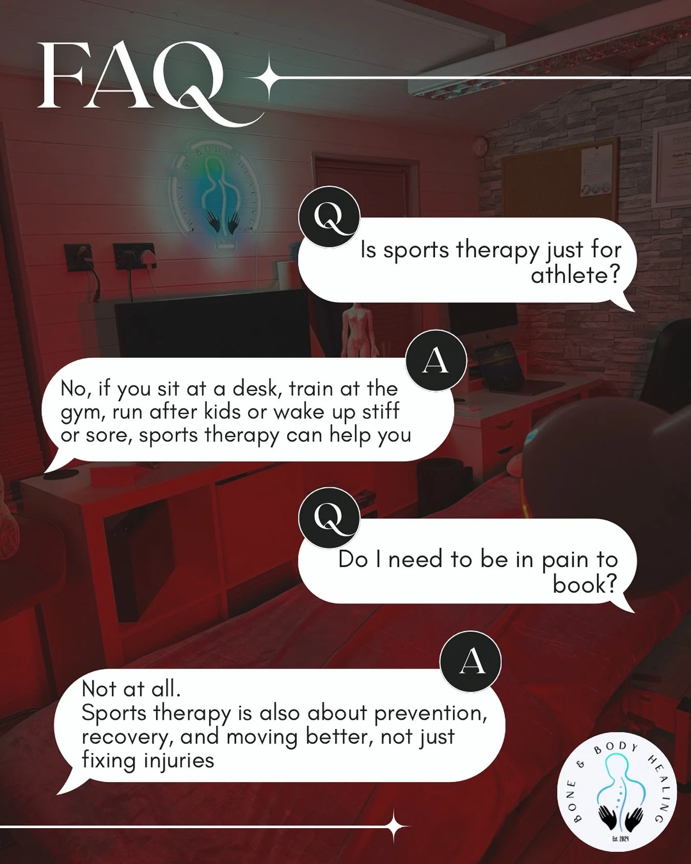 Questions holding you back from booking?
Let&rsquo;s start with these ones 👇
DM me if you&rsquo;ve got more. #sportstherapy #longeaton #smallbusinessowner