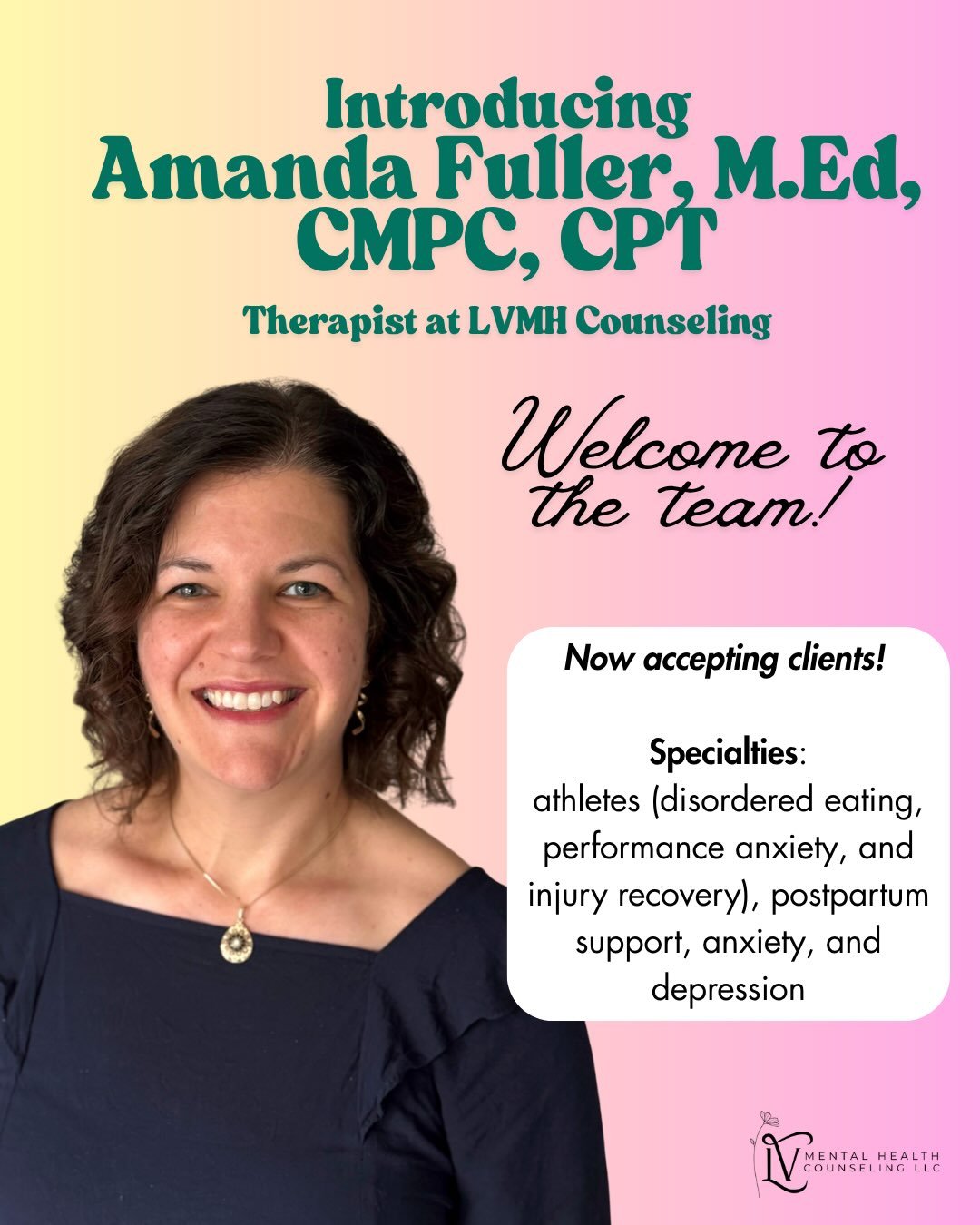 Our newest team member, Amanda, will start seeing clients next week! Welcome to the team, Amanda. So excited to have you join us.✨✨✨ Reach out now to schedule a free pre-consult call with Amanda.