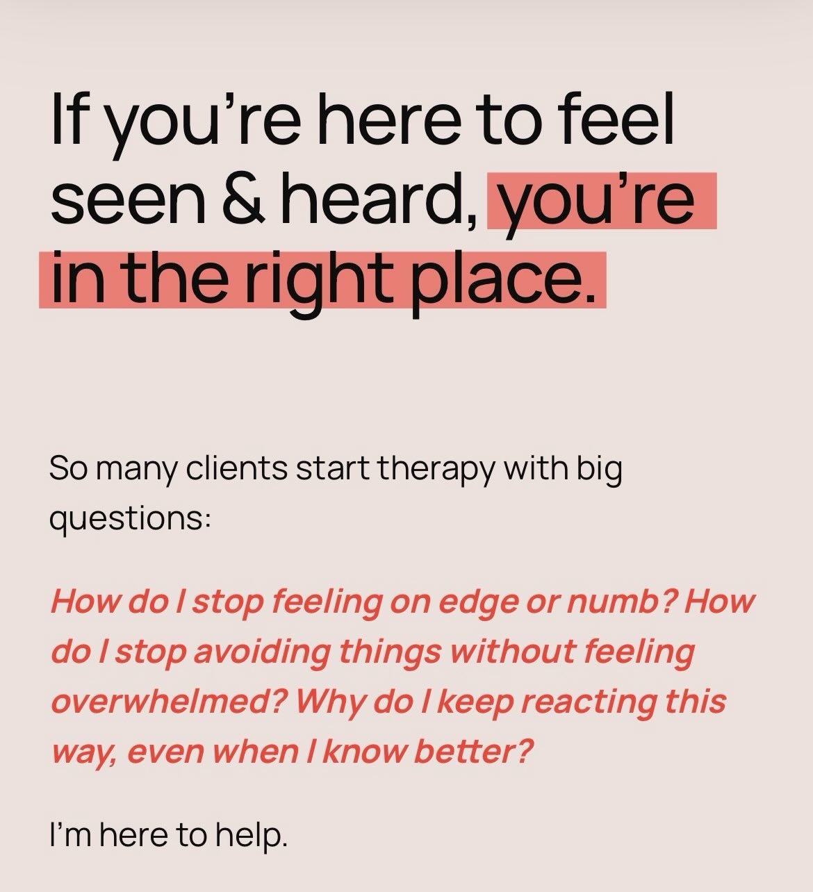 You can find me on my new(ish) website where you can book appointments for individual therapy, supervision/consultation, and trainings! ✨Find my practice here: www.lvmhcounseling.com ✨