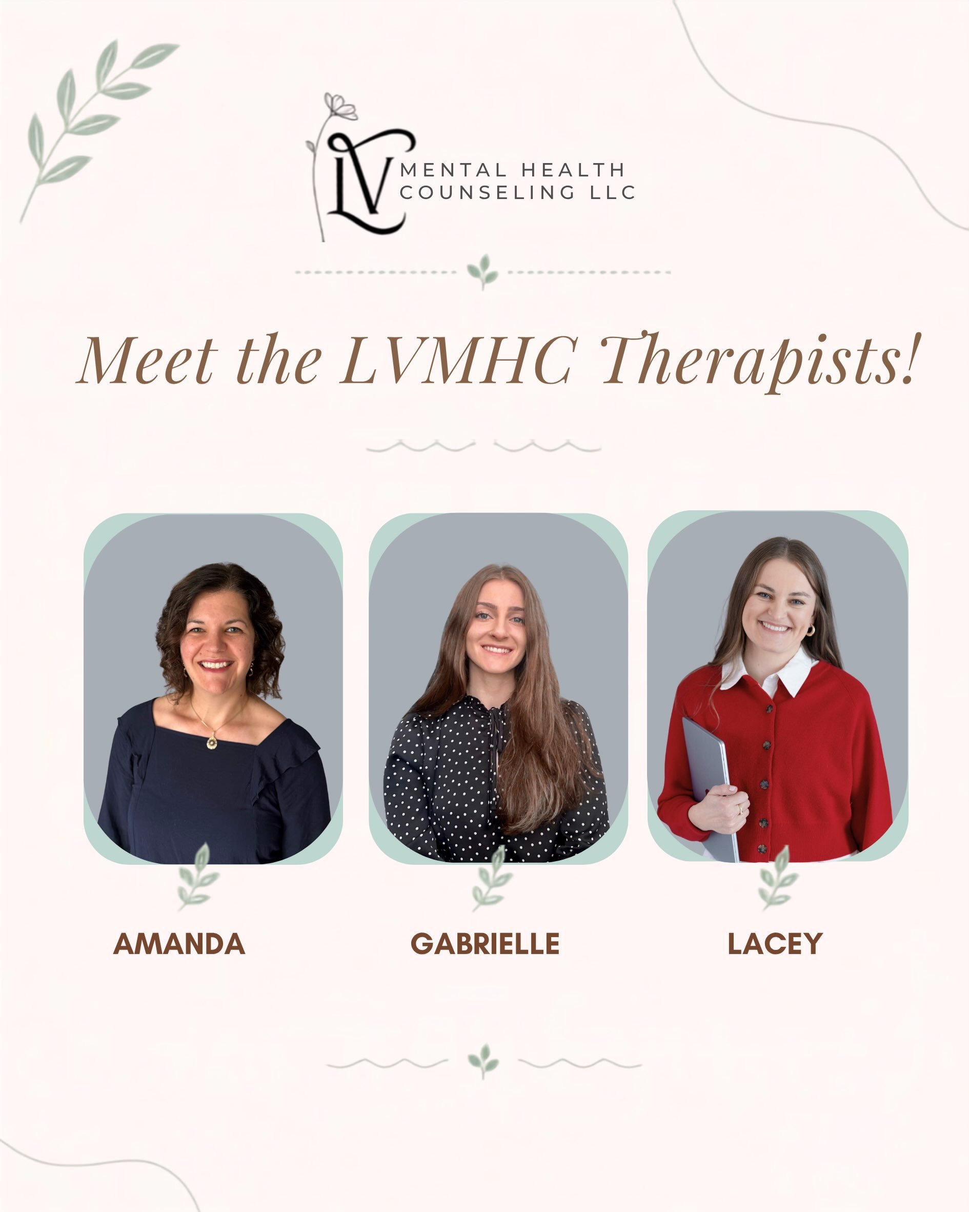 Meet my lovely team! So lucky to work alongside two incredible therapists, each with their own passions and interests. ⭐️⭐️ Feel free to learn more about their areas of expertise on our website!