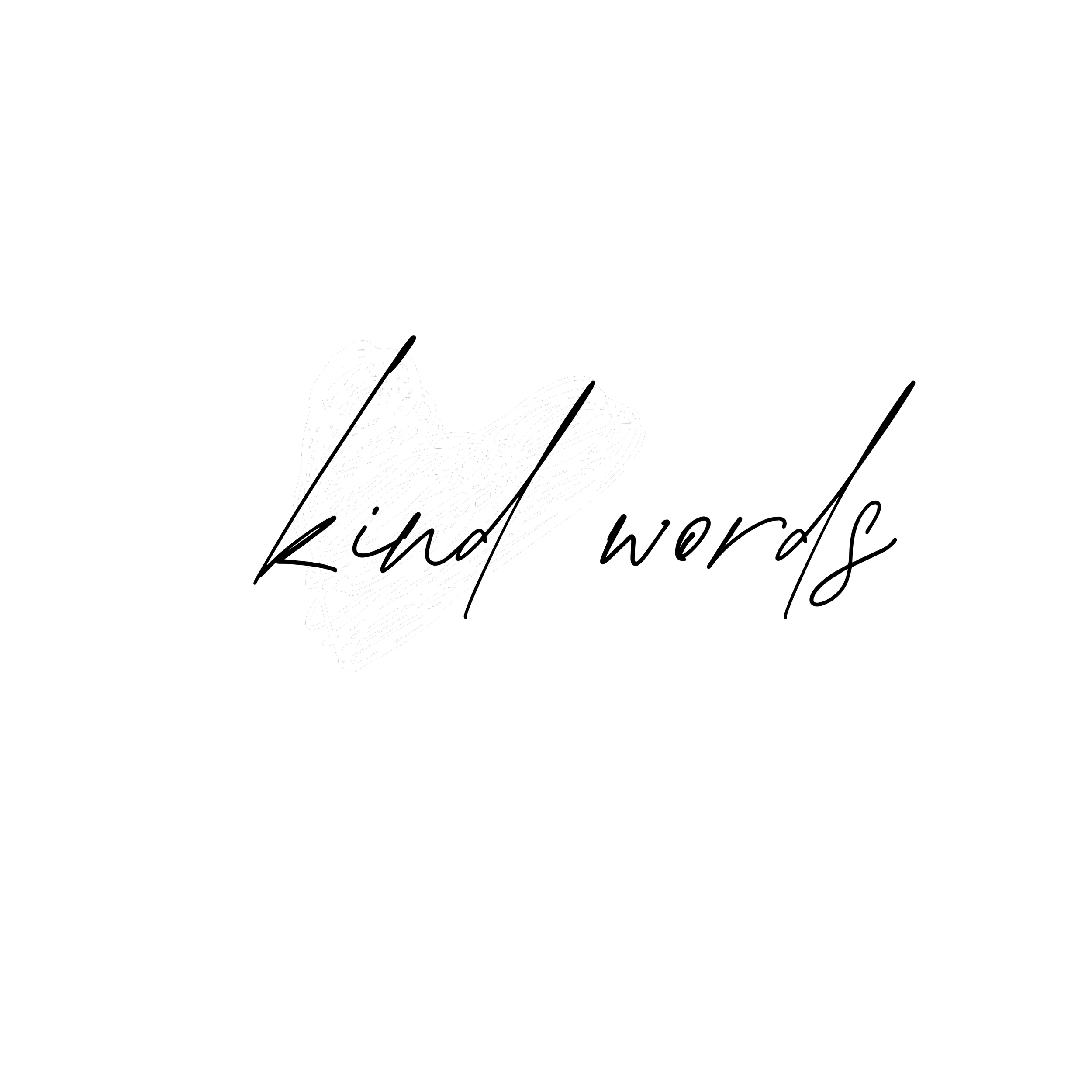 Black background with white, scribbled heart shape near bottom