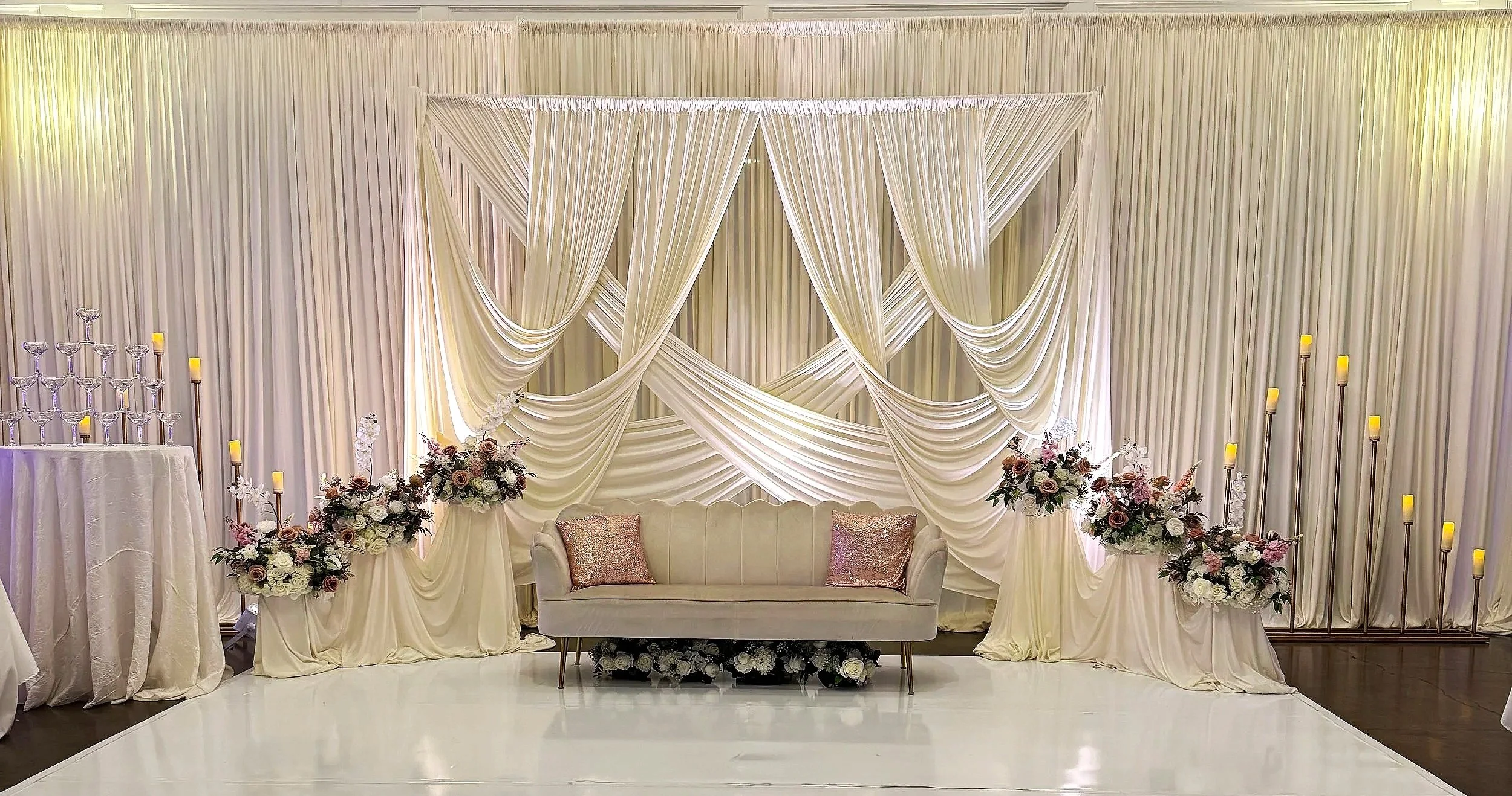 Laurie’s customers, Larissa and Emmett, just married walking off the aisle together.