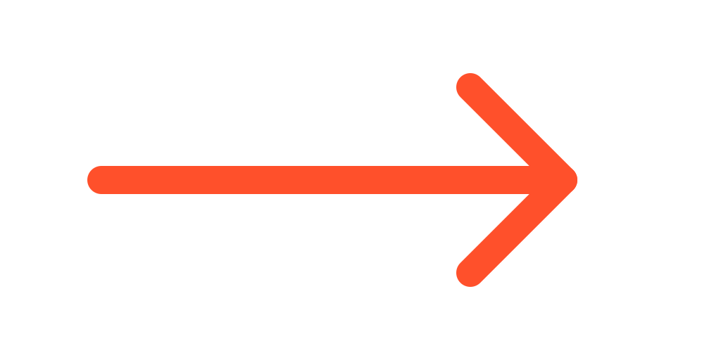 Black outline of a person walking to the right, with an orange arrow pointing right.