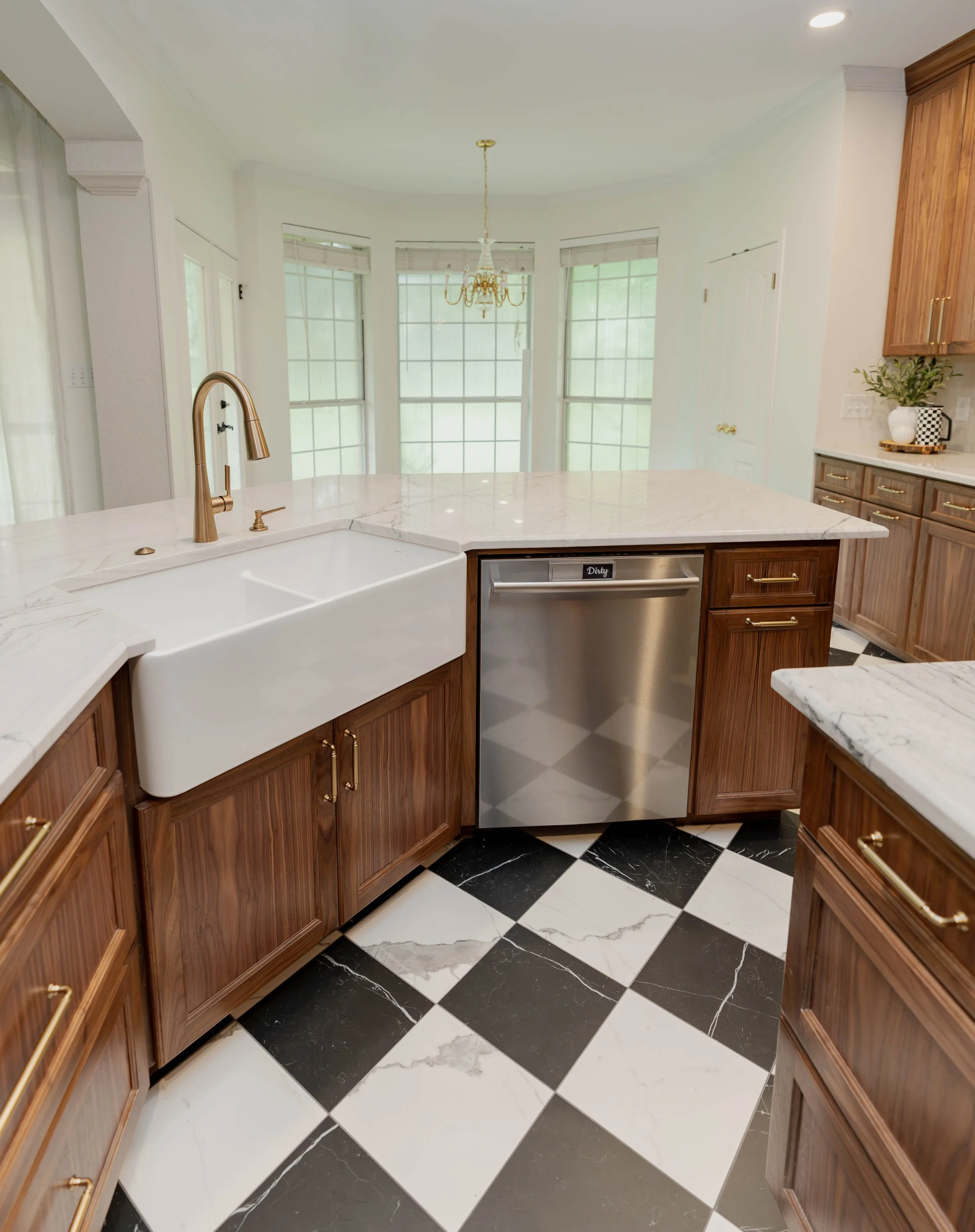Kitchen renovation, walnut cabinets, Austin Tx, Tile
