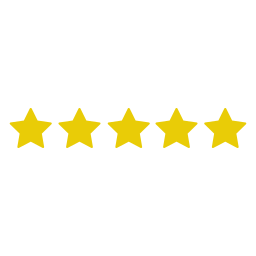 Five yellow stars aligned with the word 'Rating' underneath.