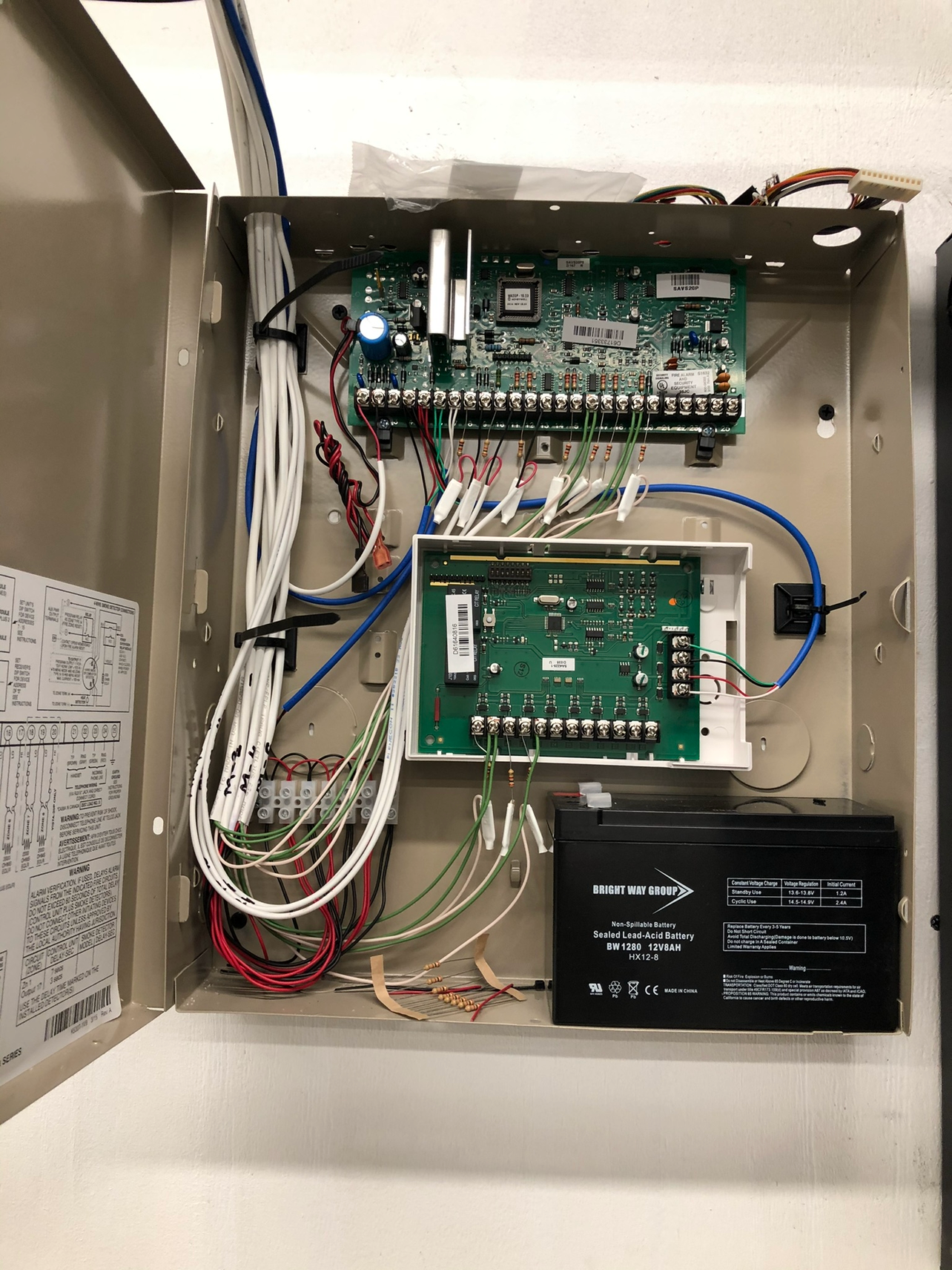 Clean Honeywell Vista Alarm Installation. Professional termination of security loops and backup power systems to ensure 100% reliability for residential intrusion detection.