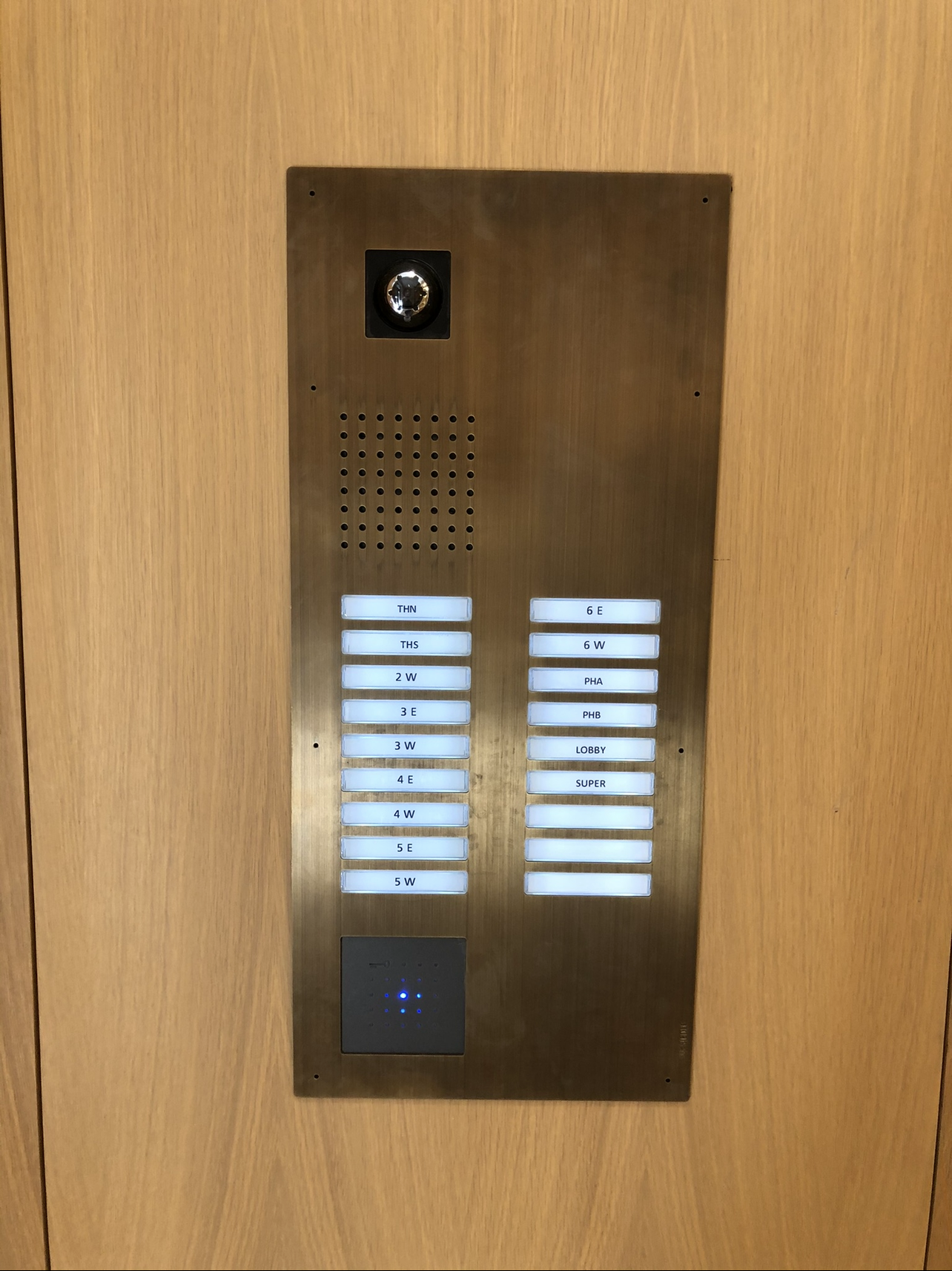 Modern intercom system installed at luxury building in NYC.