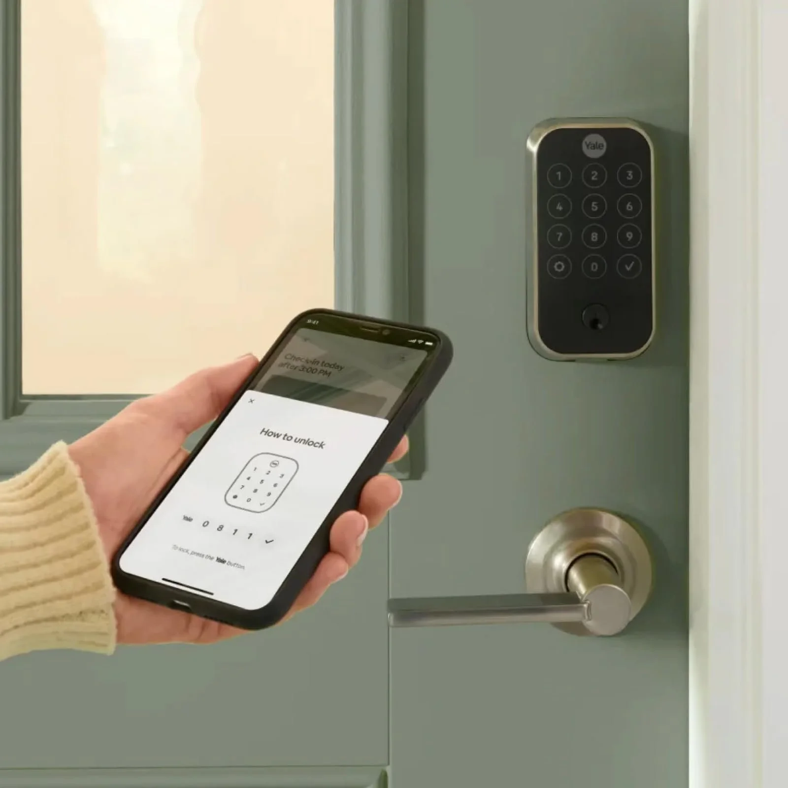 Yale smart lock with mobile app.
