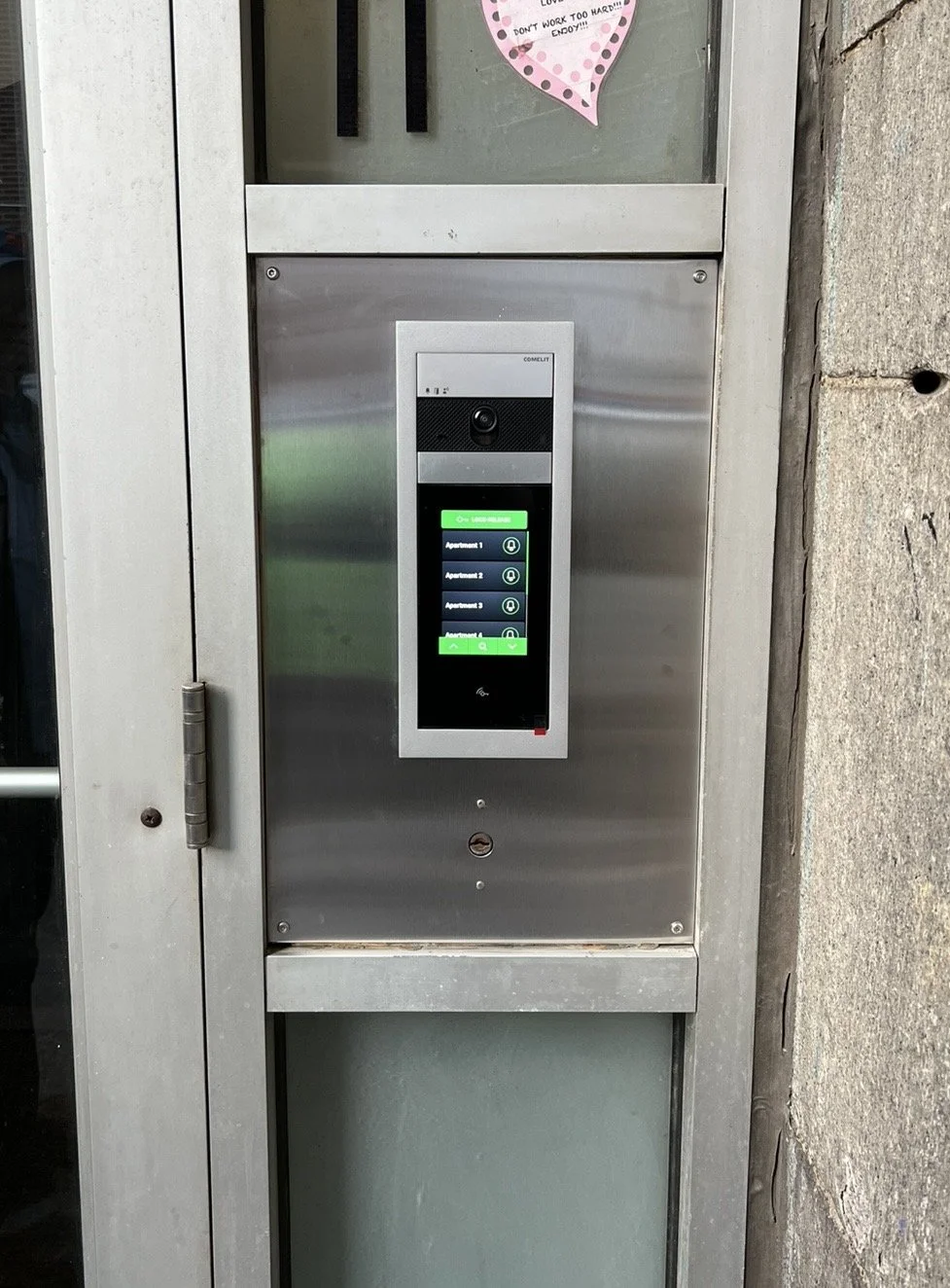 Multi-tenant video intercom system installation for NYC apartment building.