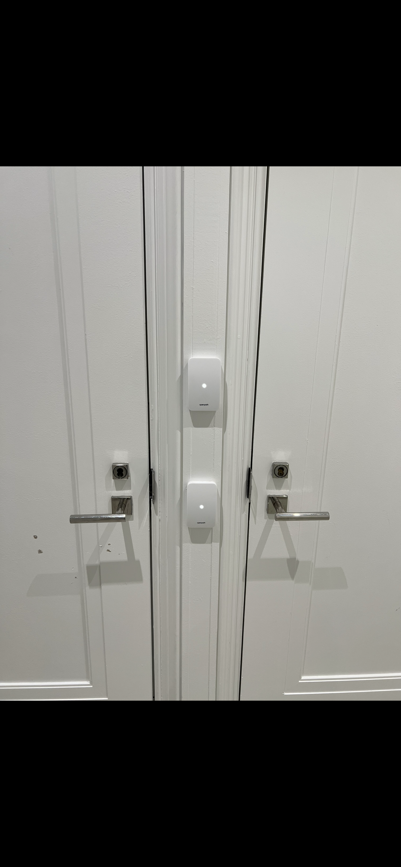 Openpath access control system installed on storage doors, providing secure, keyless entry with mobile and credential-based access.