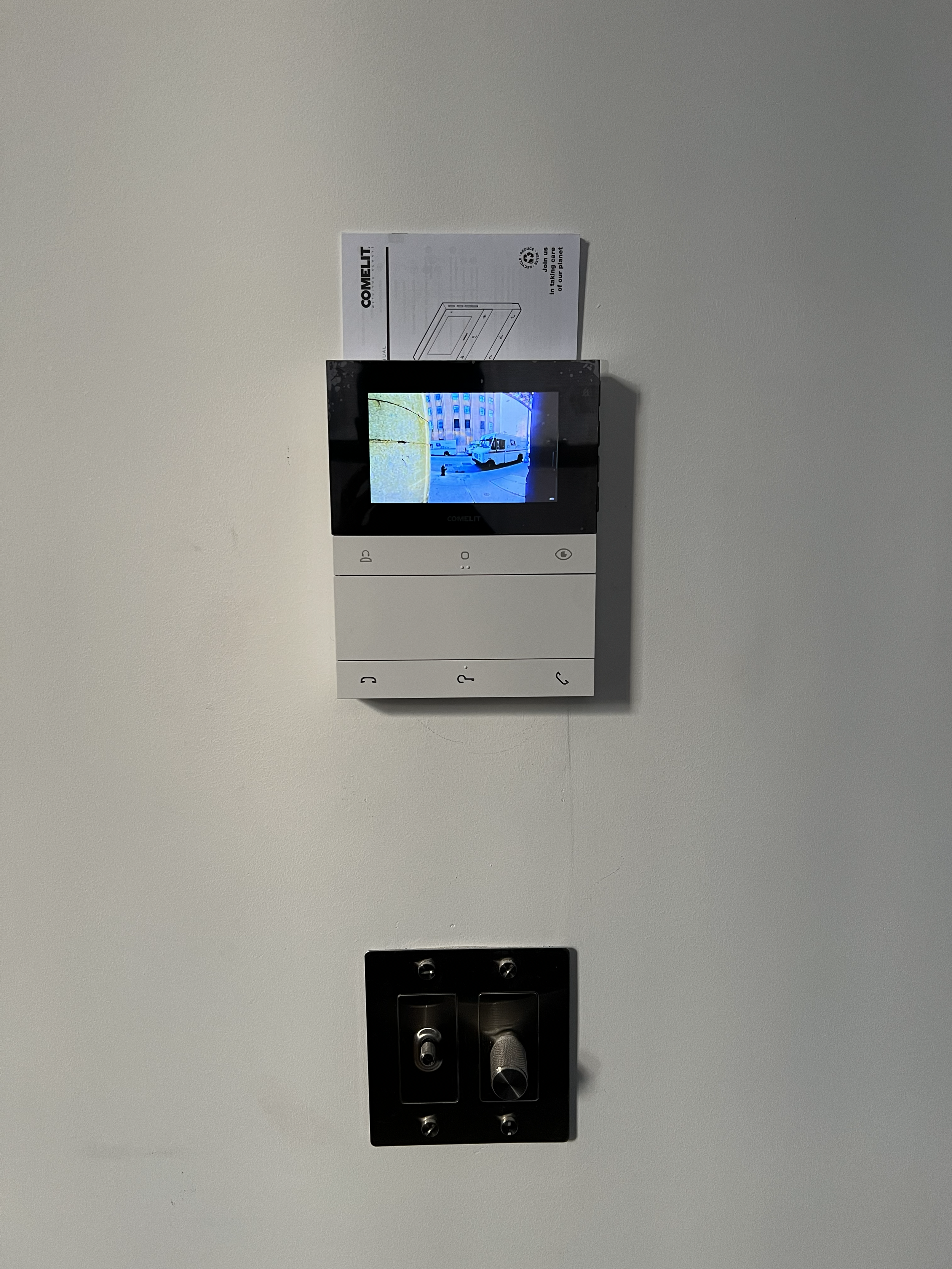 Apartment intercom monitor system installed in Brooklyn, NYC.