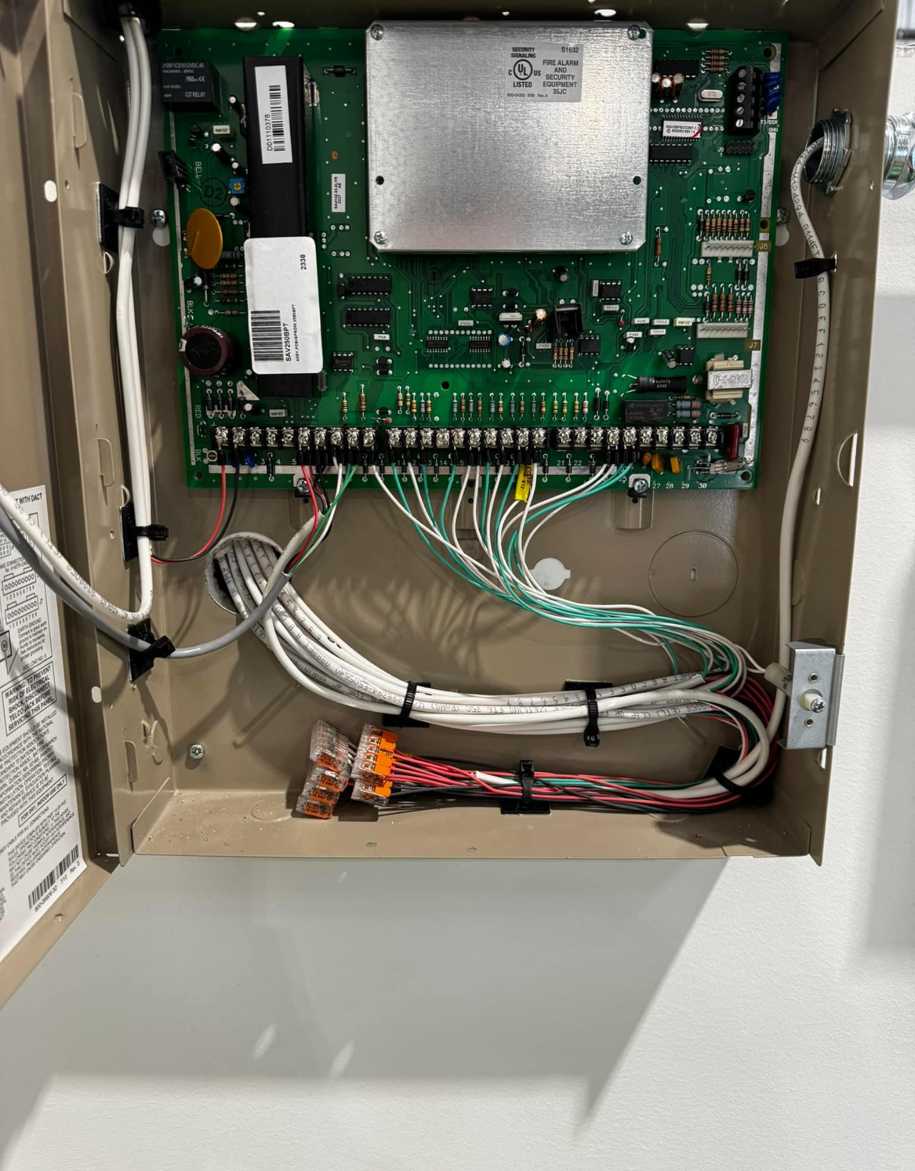 Honeywell Vista wired alarm panel. 