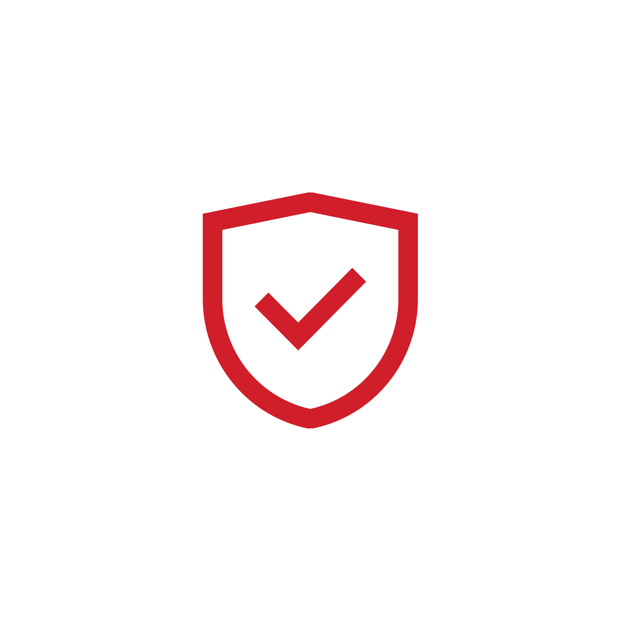 Icon of a shield with a red checkmark inside, symbolizing protection or security.
