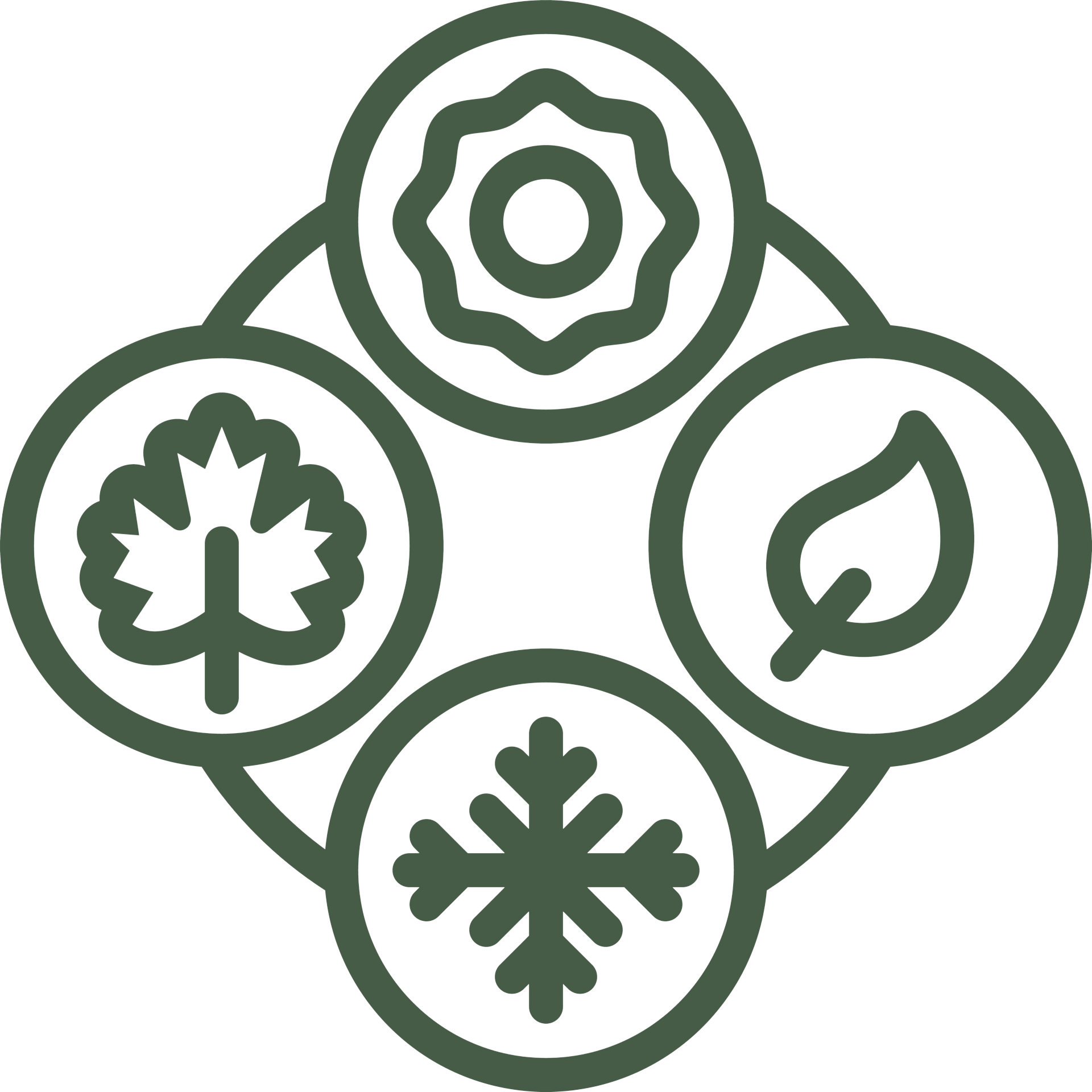 Grove Key Collective Four seasons icon representing year-round property stewardship and seasonal home watch services in Vero Beach Florida