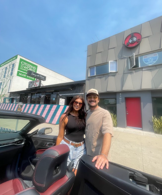 In front of where we had our first date!