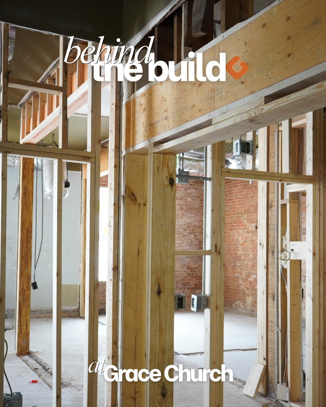 Behind the Build at Grace Church Downtown 🛠️ 

Big progress is continuing to take place at the Downtown Grace Church expansion located across from the church on McBee Ave&mdash; framing is complete, electrical and ductwork are in, paint is underway,