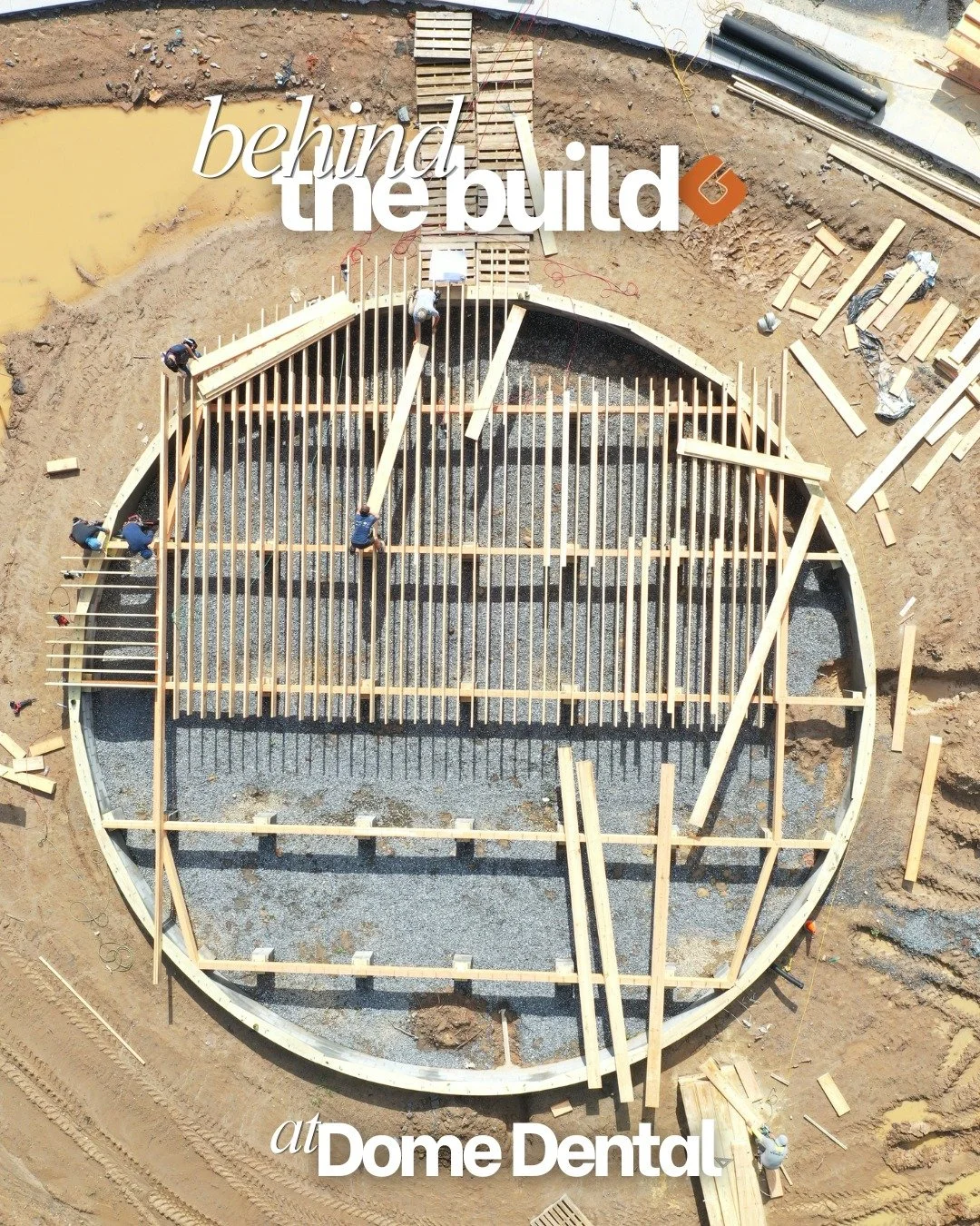 Behind the Build at Dome Dental 🛠️ 

We&rsquo;ve completed framing the floor system that will support our dome. One of the most interesting challenges was finding the true diameter and cutting the deck into a perfect circle so the dome will sit exac