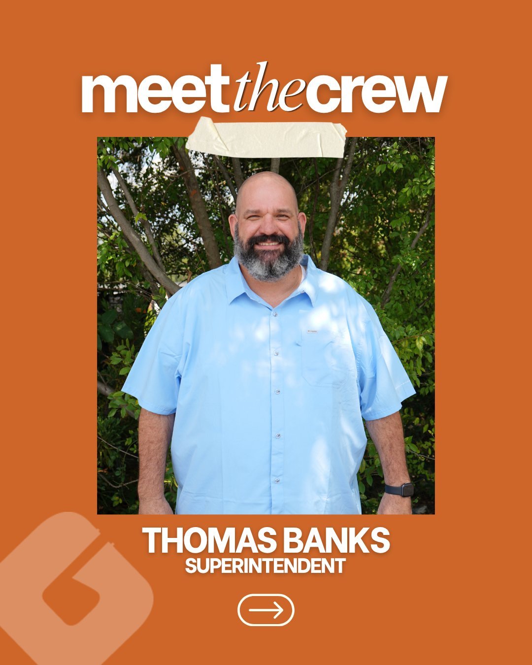 Meet the Crew Monday with Thomas Banks 🔨

Thomas has been building, problem-solving, and keeping projects moving for more than two decades. After 11 years with The Boardman Group, it&rsquo;s the relationships he&rsquo;s built with our crew, clients,