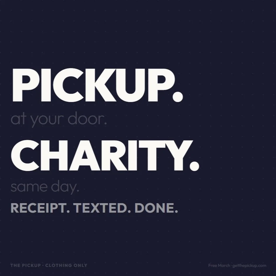 That's the whole process. ☝️ Contactless clothing pickup at your door &rarr; same-day delivery to a local Little Rock charity &rarr; receipt texted straight to your phone. You never load a car. You never make a trip. You never have to be home. 👕 Clo